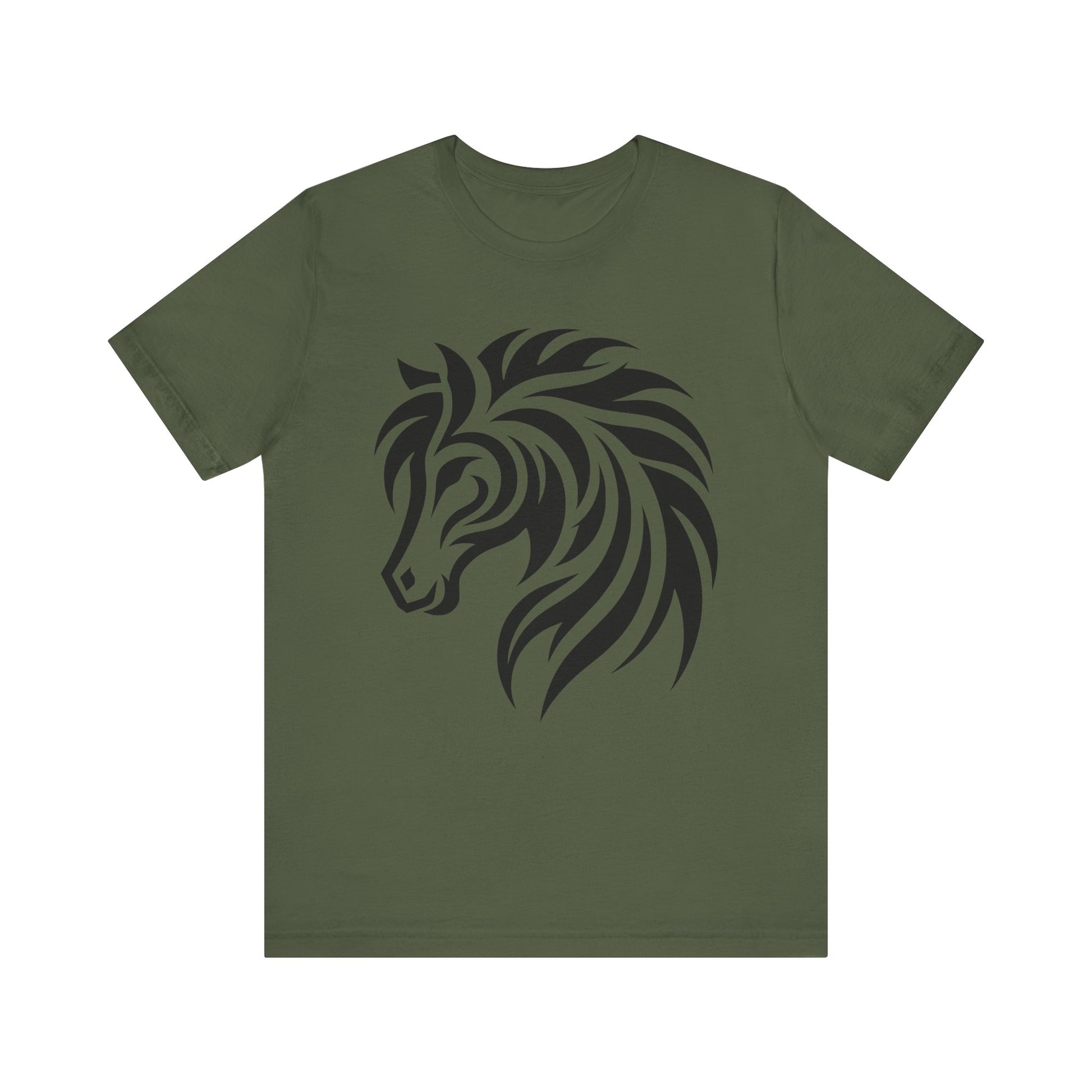 Tribal Horse Graphic Tee – Bold Mustang Silhouette on Hot Pink T-Shirt