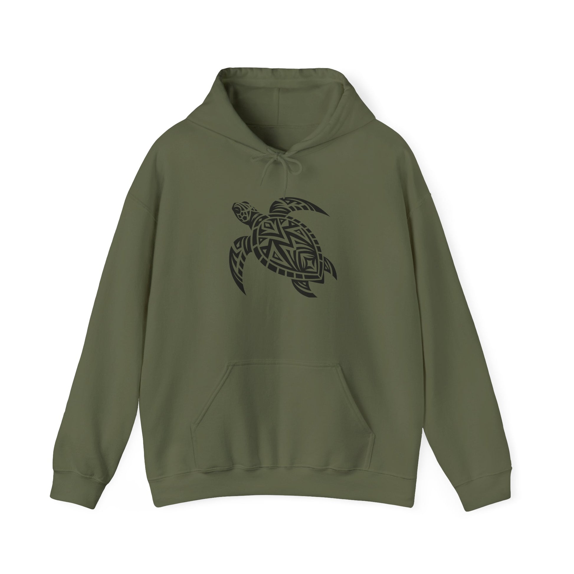 Tribal Sea Turtle Hoodie – Bold Island Spirit on White Pullover