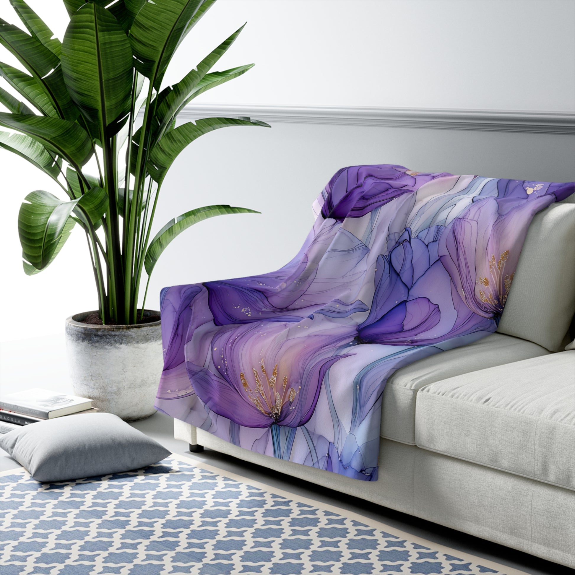 Cozy Floral Sherpa Blanket
