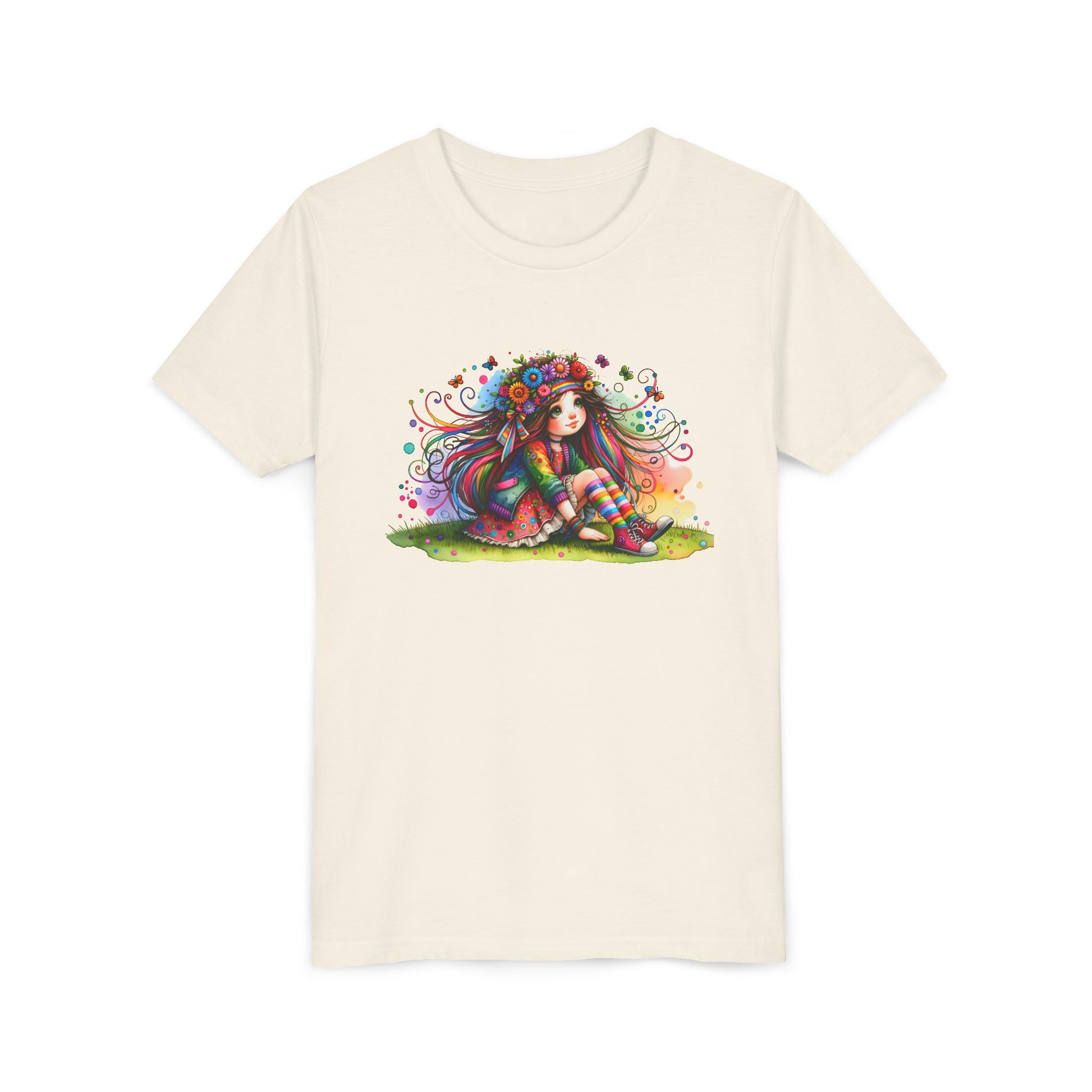 Whimsical Floral Girl Youth Tee