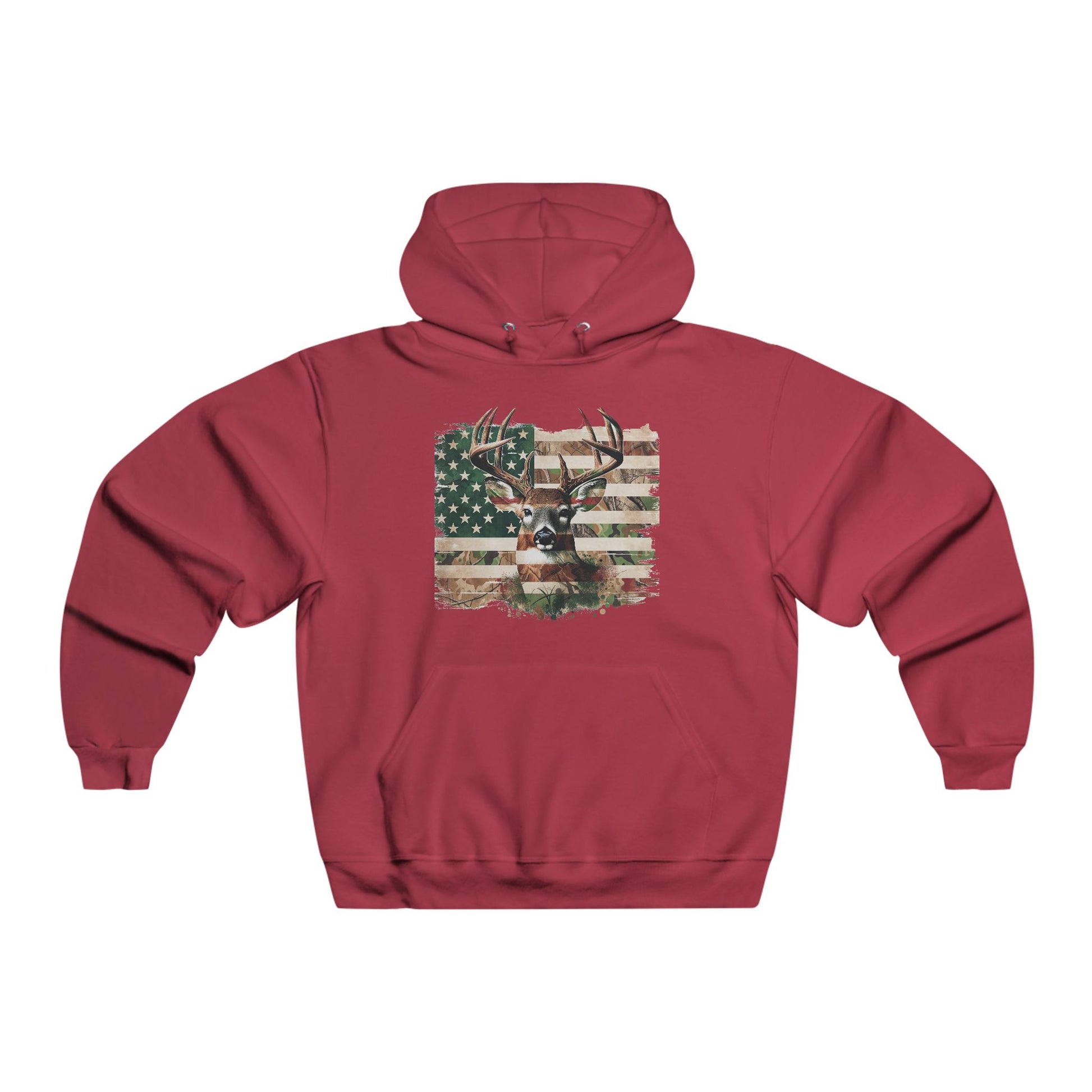 Patriotic Buck Hoodie, American Flag Sweatshirt