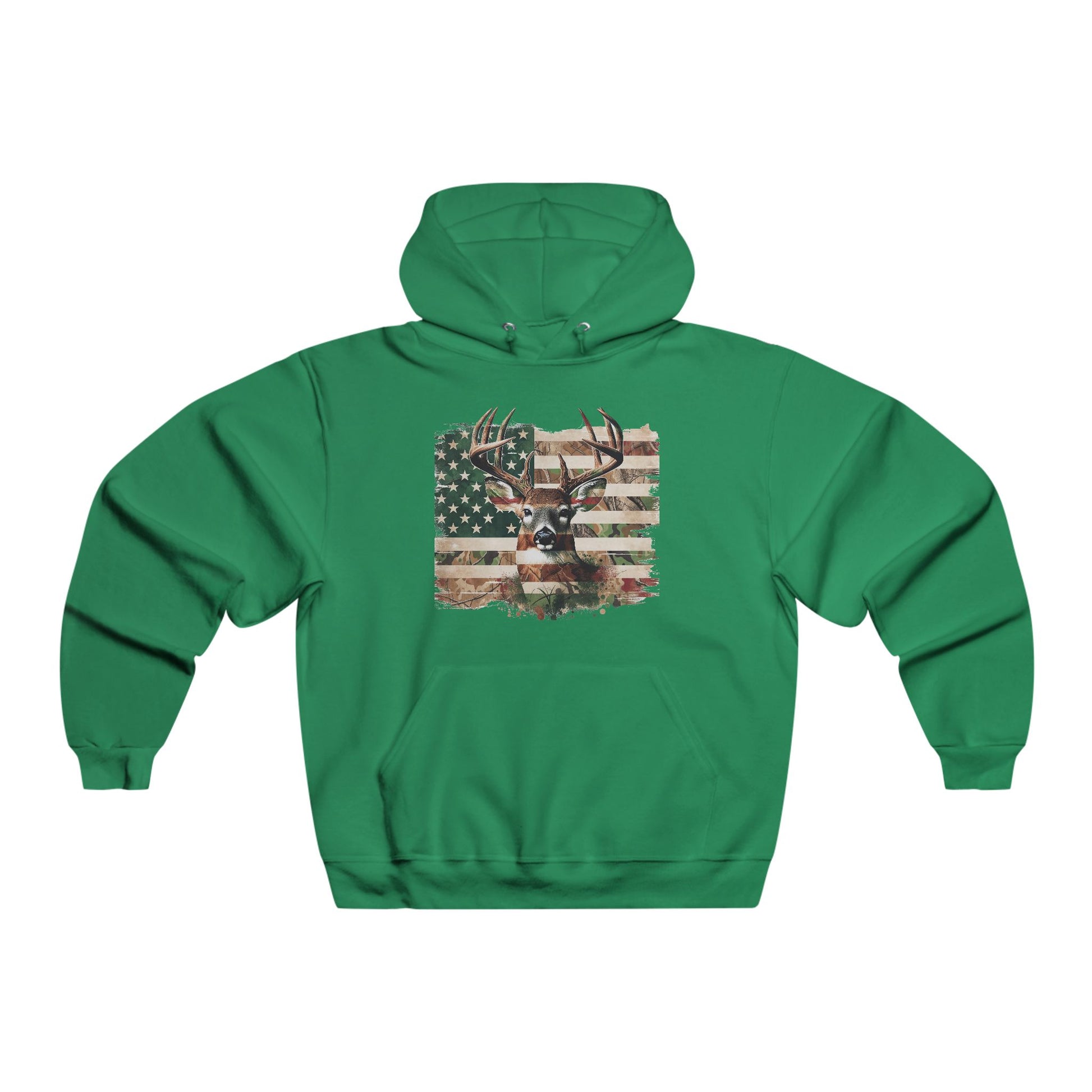 Patriotic Buck Hoodie, American Flag Sweatshirt