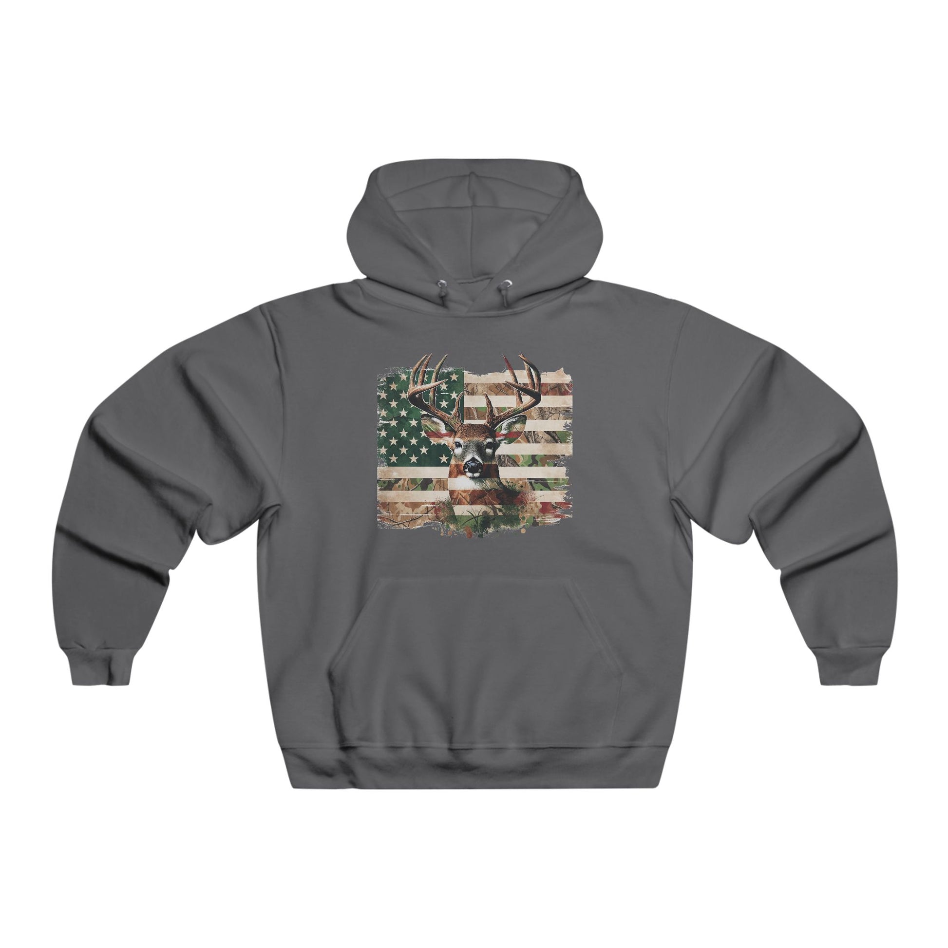 Patriotic Buck Hoodie, American Flag Sweatshirt