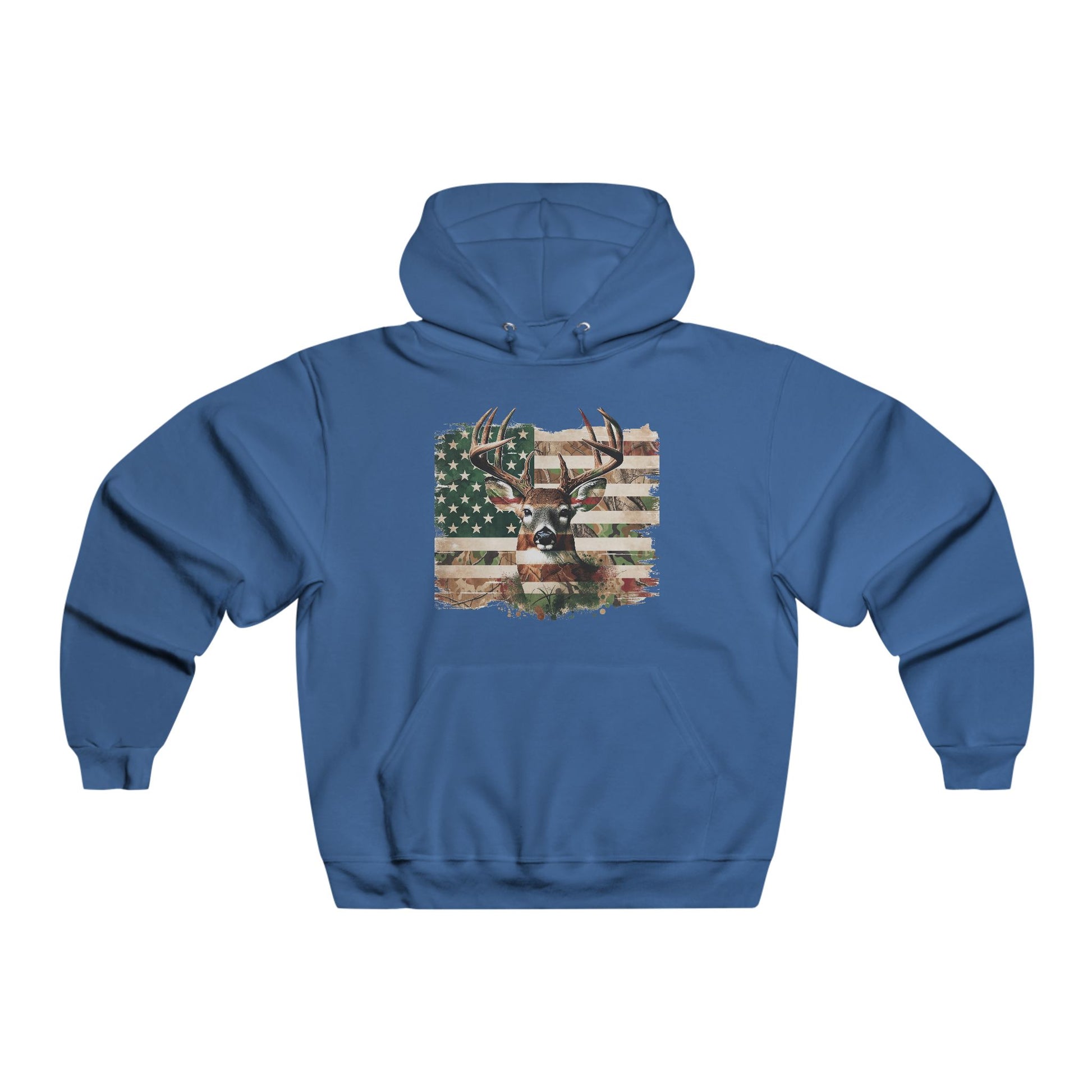 Patriotic Buck Hoodie, American Flag Sweatshirt