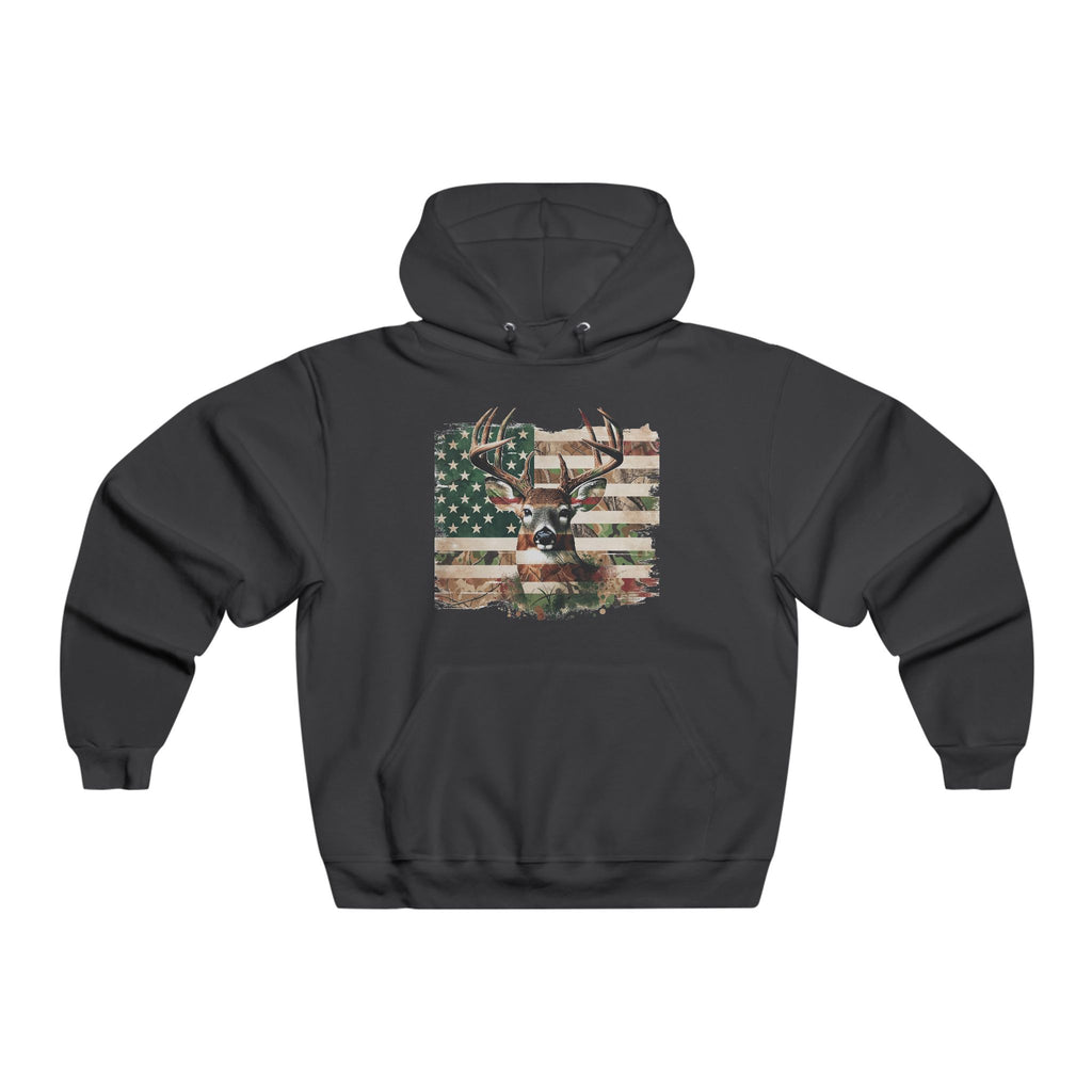 Patriotic Buck Hoodie, American Flag Sweatshirt