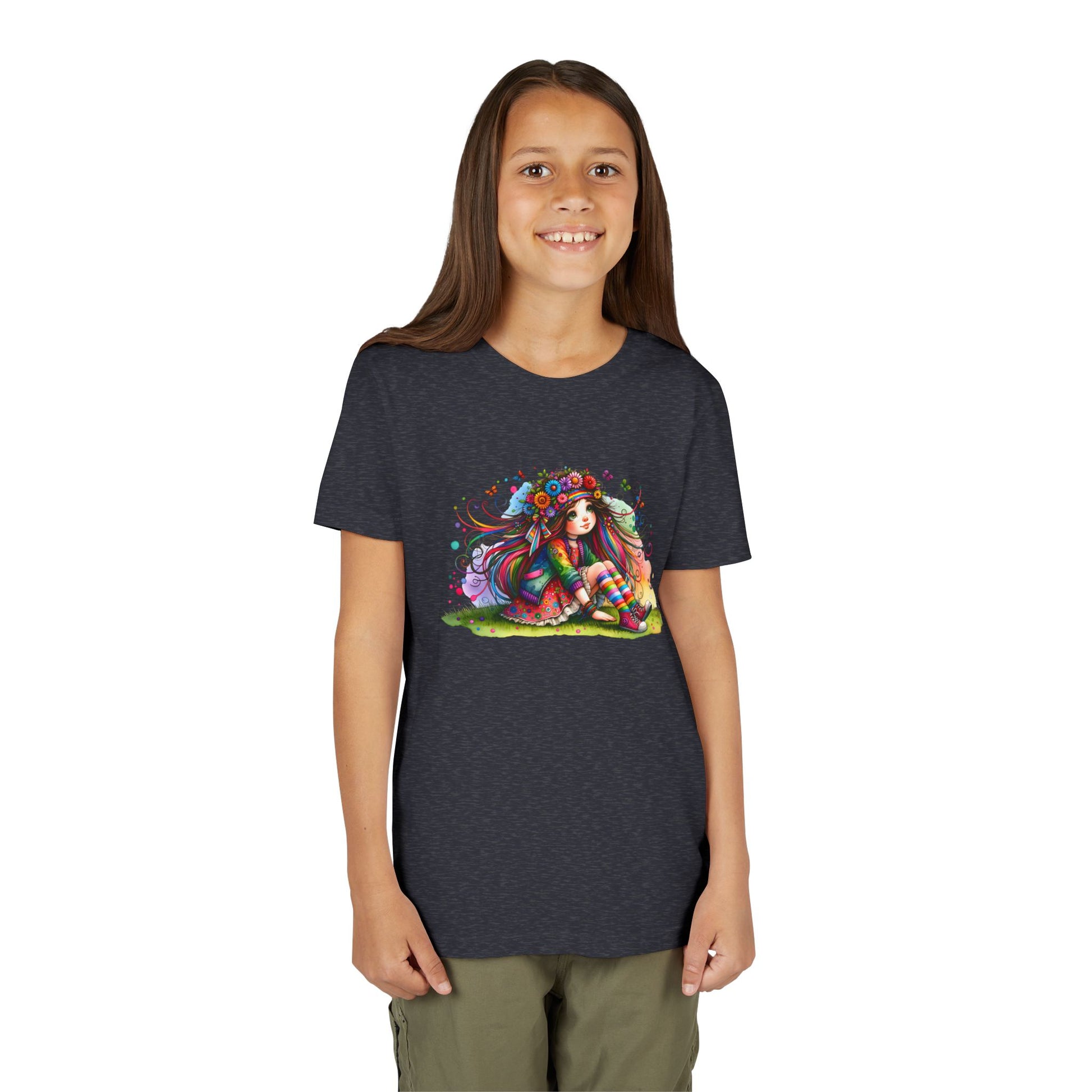 Whimsical Floral Girl Youth Tee