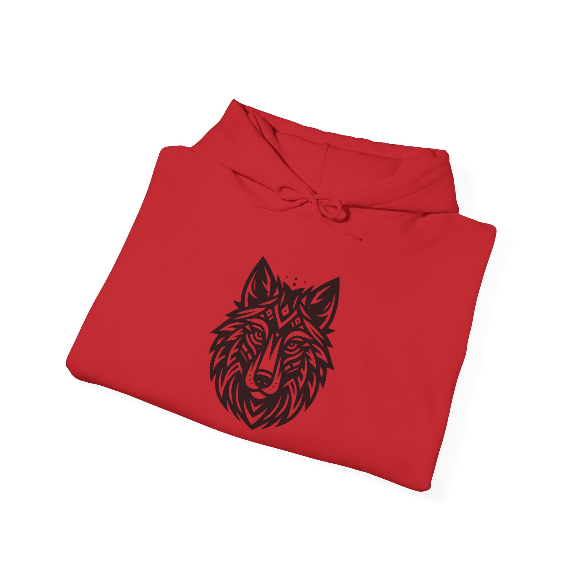 Tribal Wolf Hoodie – Spirit of the Wild in Bold Black Design