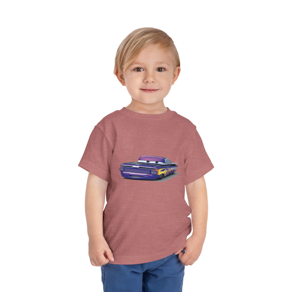 Toddler Short Sleeve Tee Featuring Fun Car Design