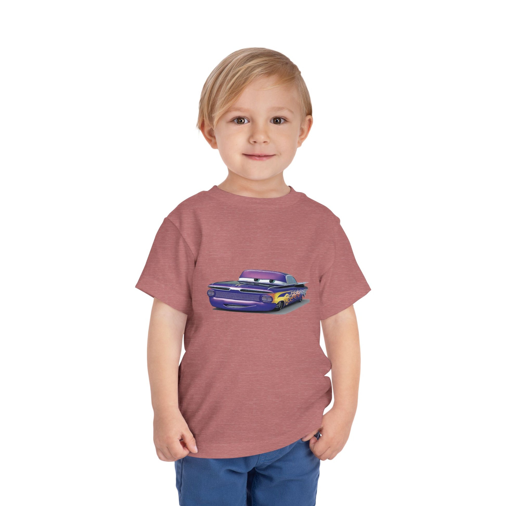 Toddler Short Sleeve Tee Featuring Fun Car Design