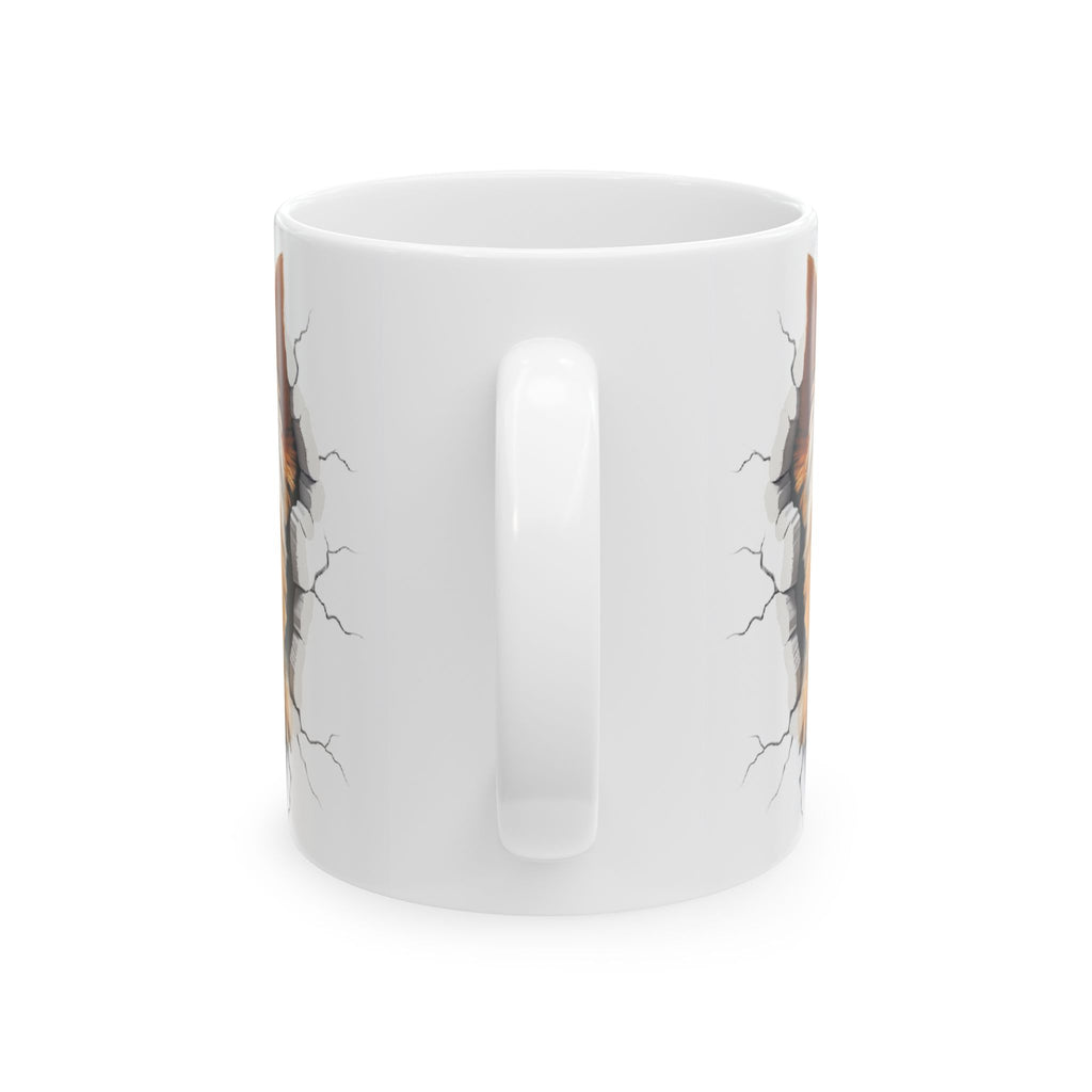 Yorkshire Terrier Ceramic Mug with Cracked Wall Design