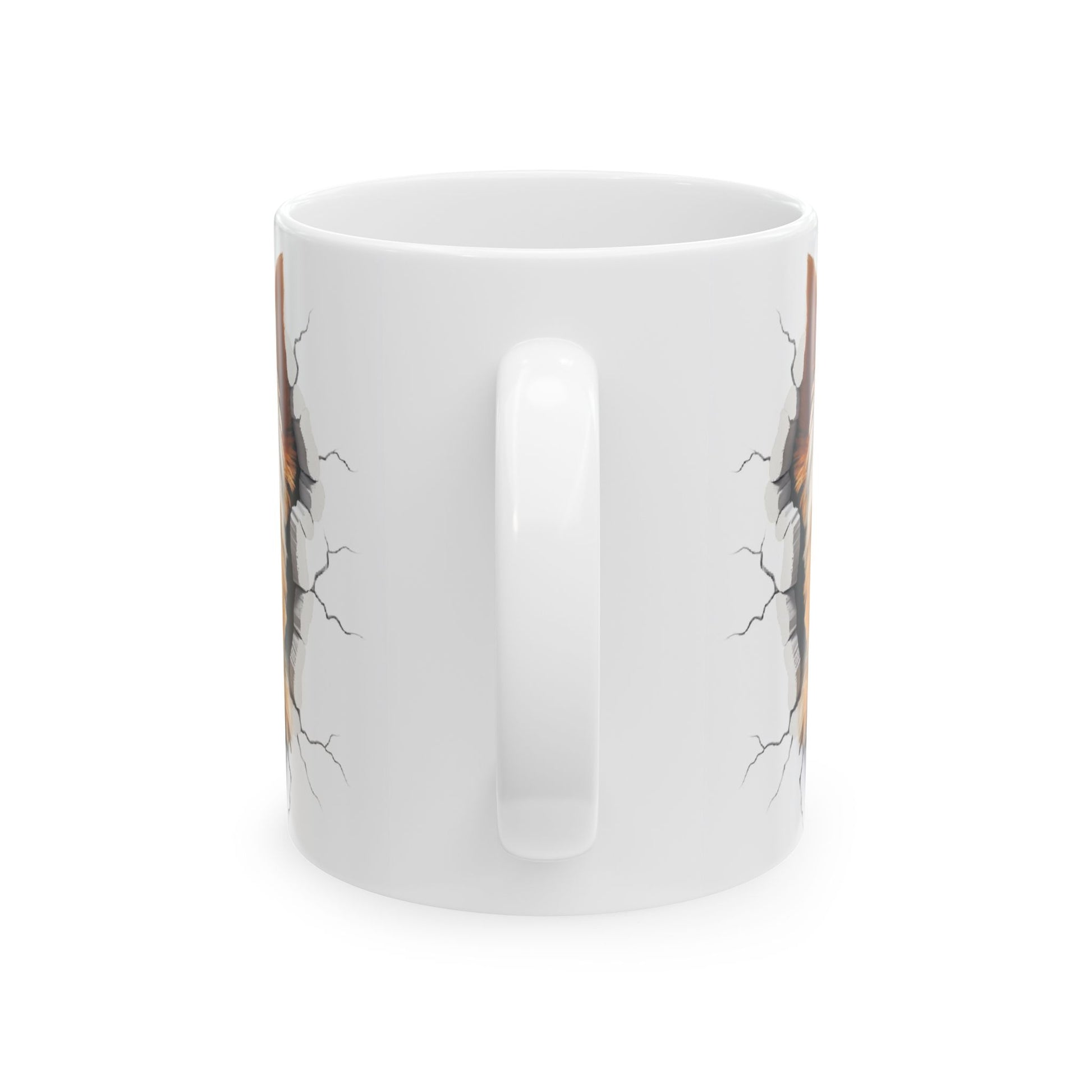 Yorkshire Terrier Ceramic Mug with Cracked Wall Design
