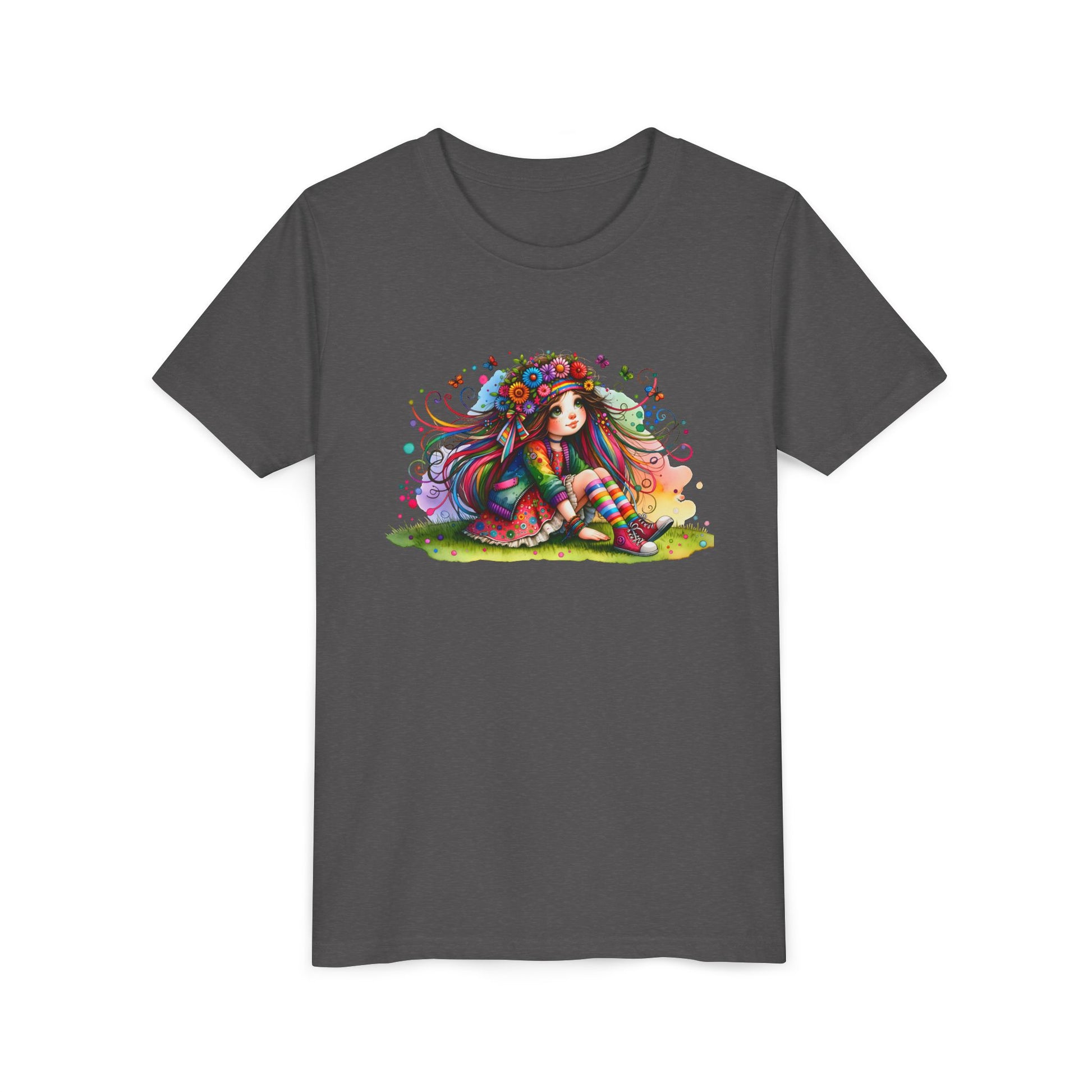 Whimsical Floral Girl Youth Tee