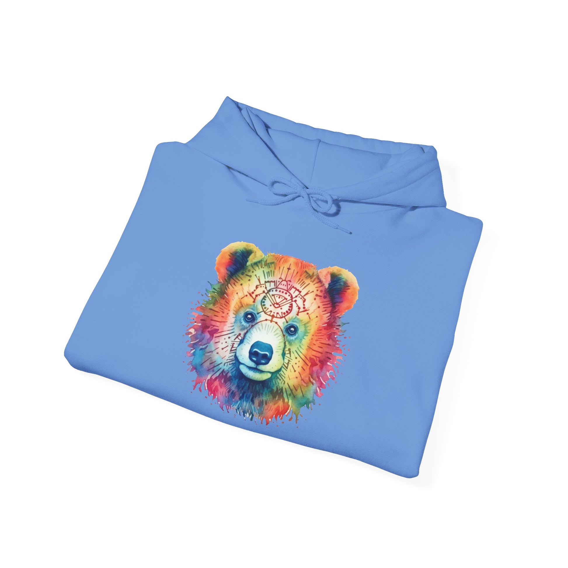 Psychedelic Bear Hoodie – Colorful Mandala Animal Sweatshirt for Artistic, Free-Spirited Style