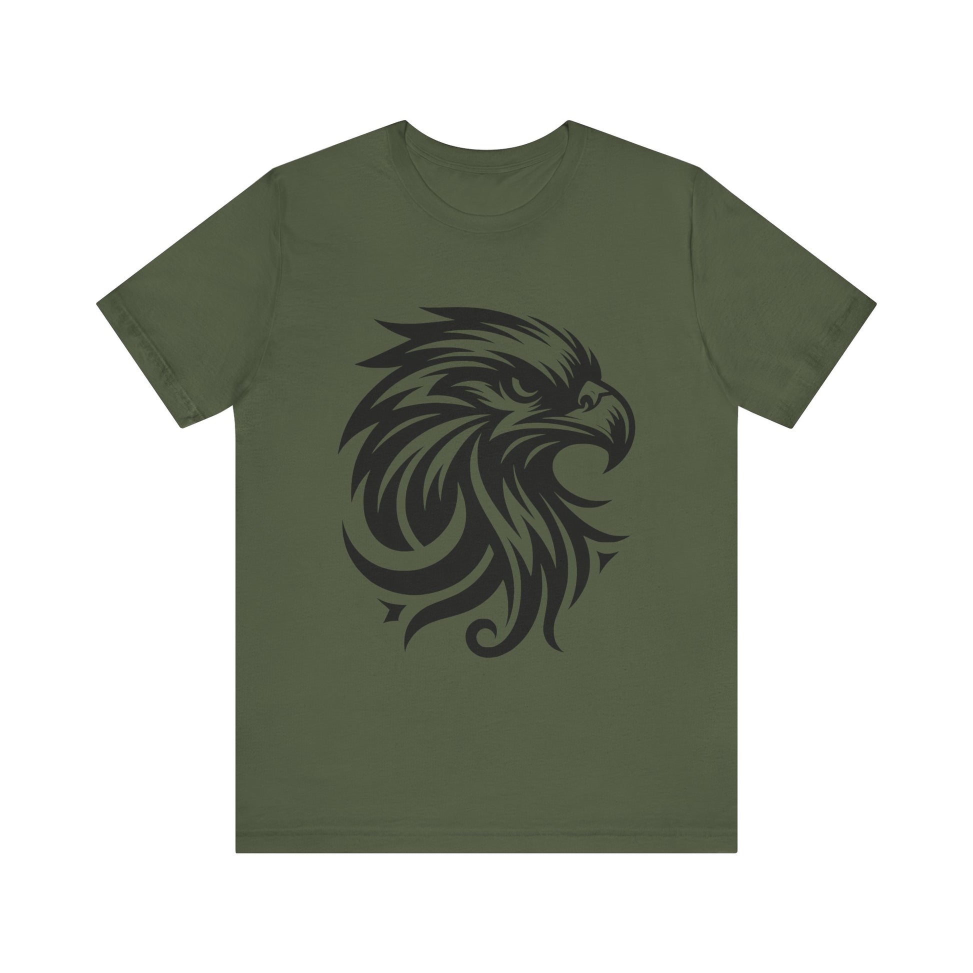 Bold tee featuring a fierce black tribal eagle design, available in multiple vibrant colors