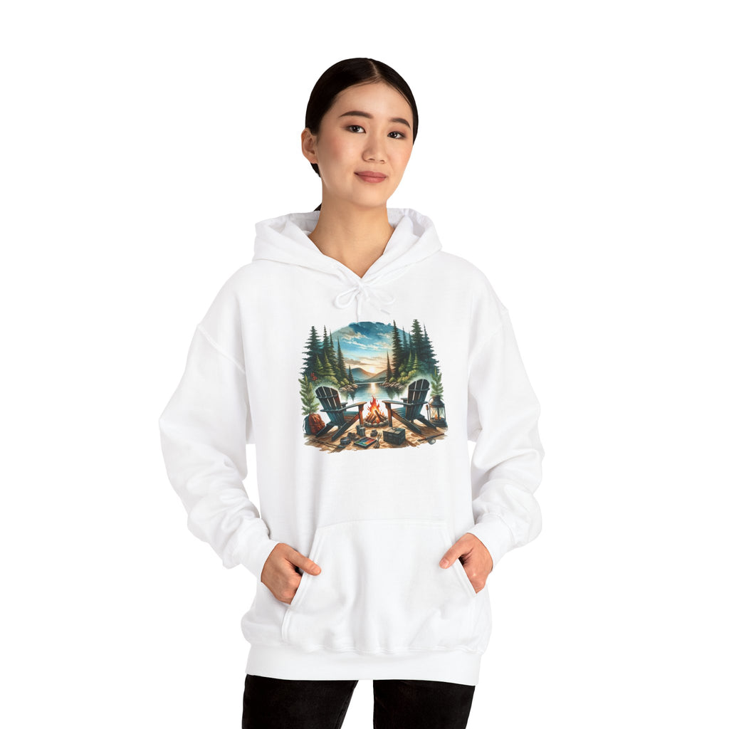 Lakeside Campfire Escape Hoodie – Cozy Outdoor Adventure Vibes