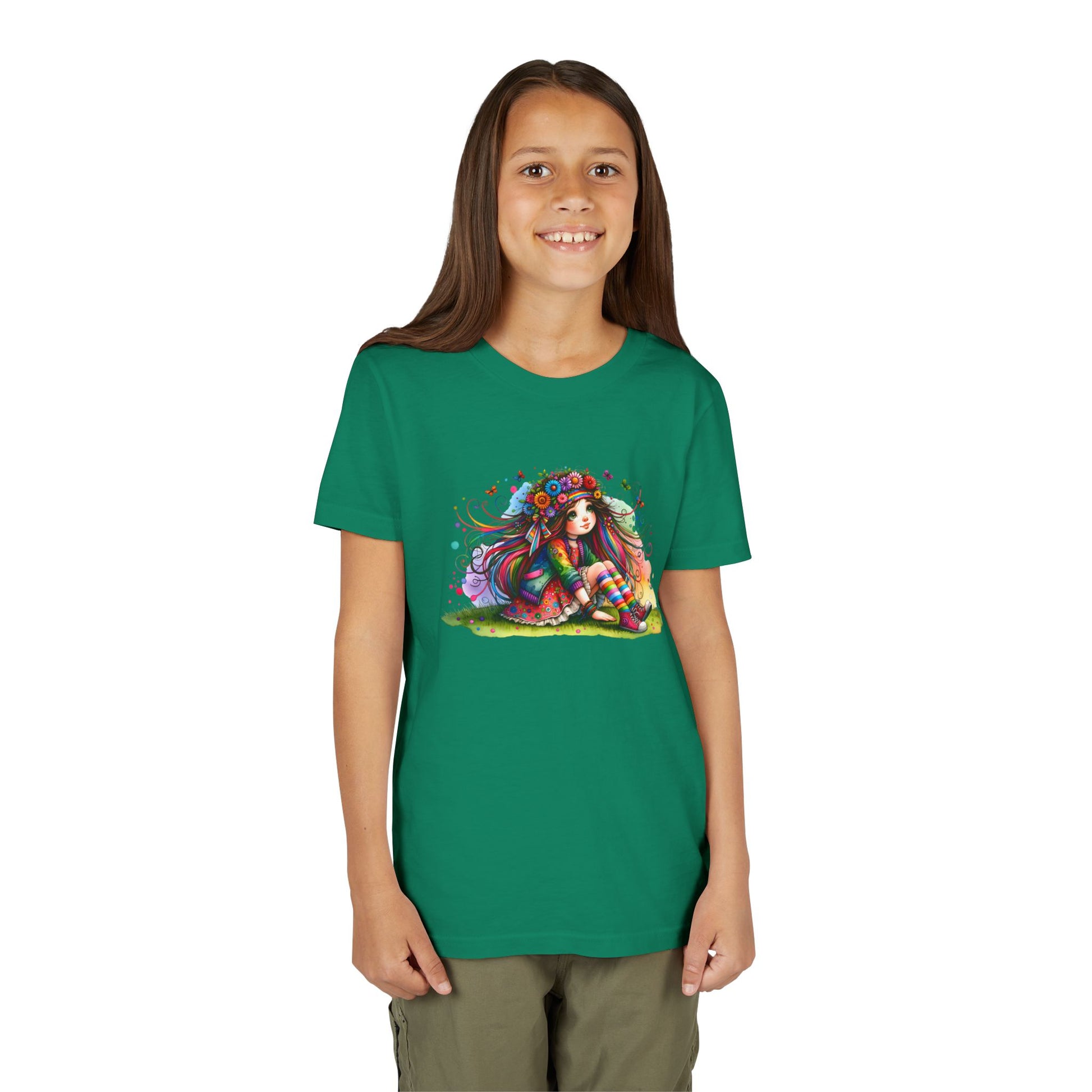 Whimsical Floral Girl Youth Tee