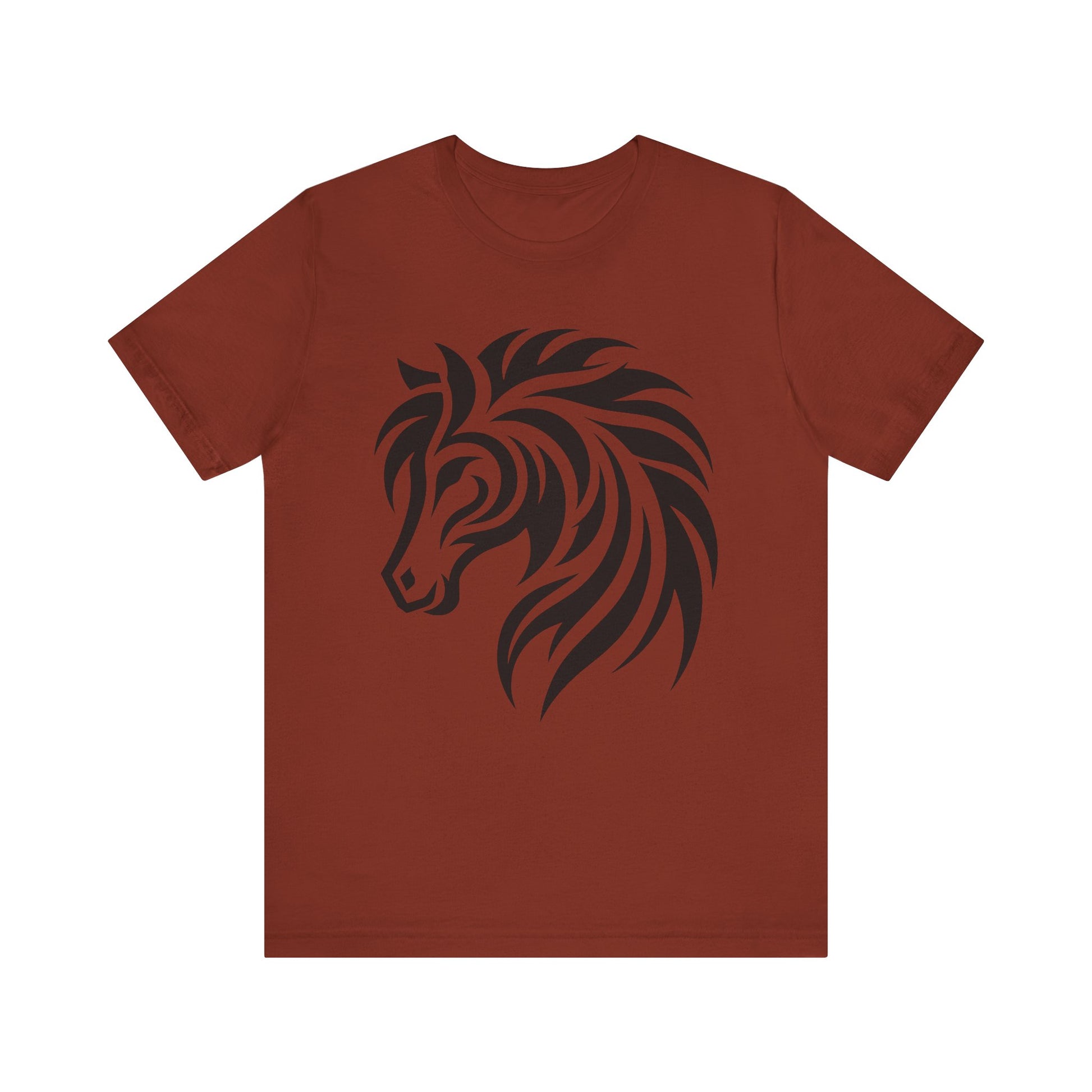 Tribal Horse Graphic Tee – Bold Mustang Silhouette on Hot Pink T-Shirt