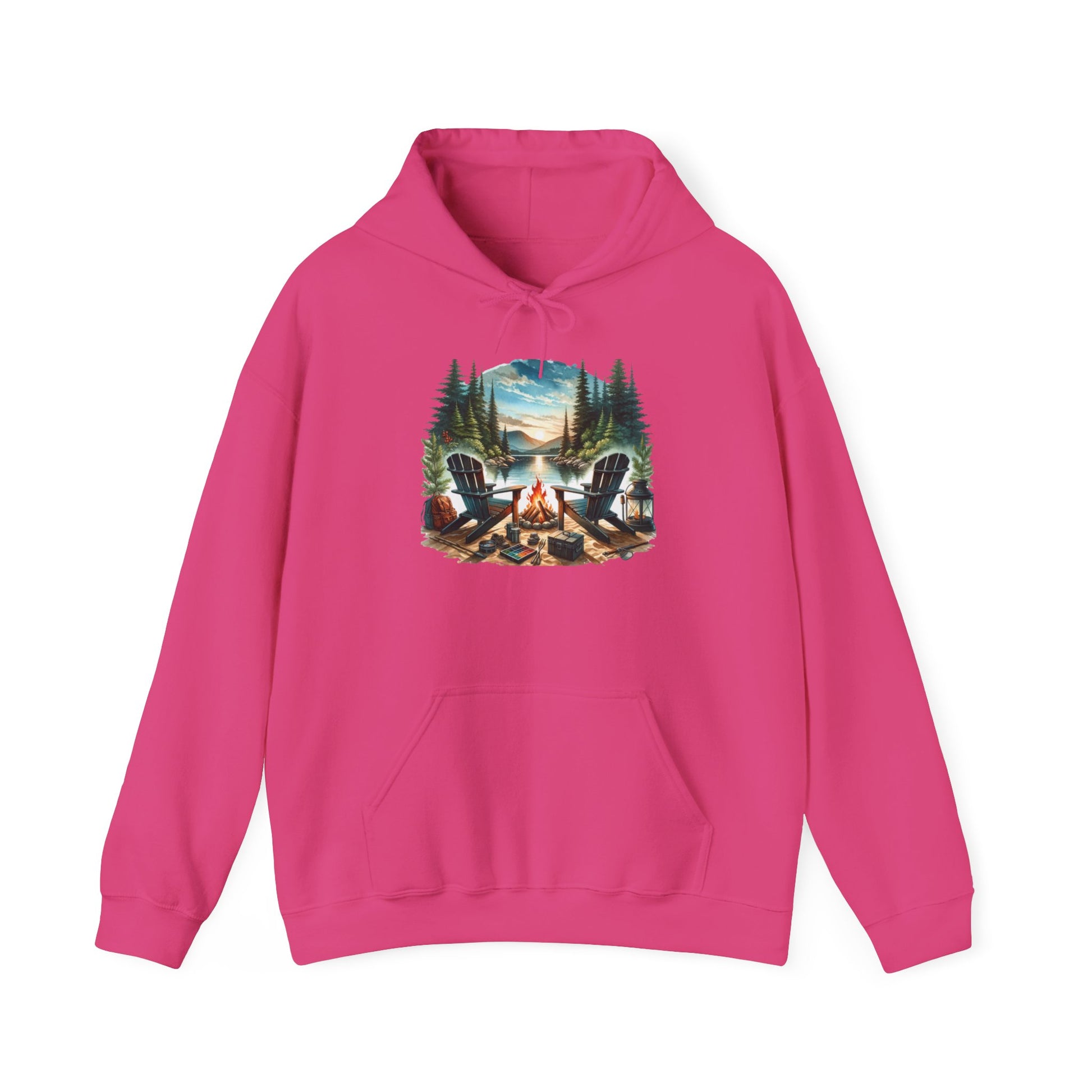 Lakeside Campfire Escape Hoodie – Cozy Outdoor Adventure Vibes
