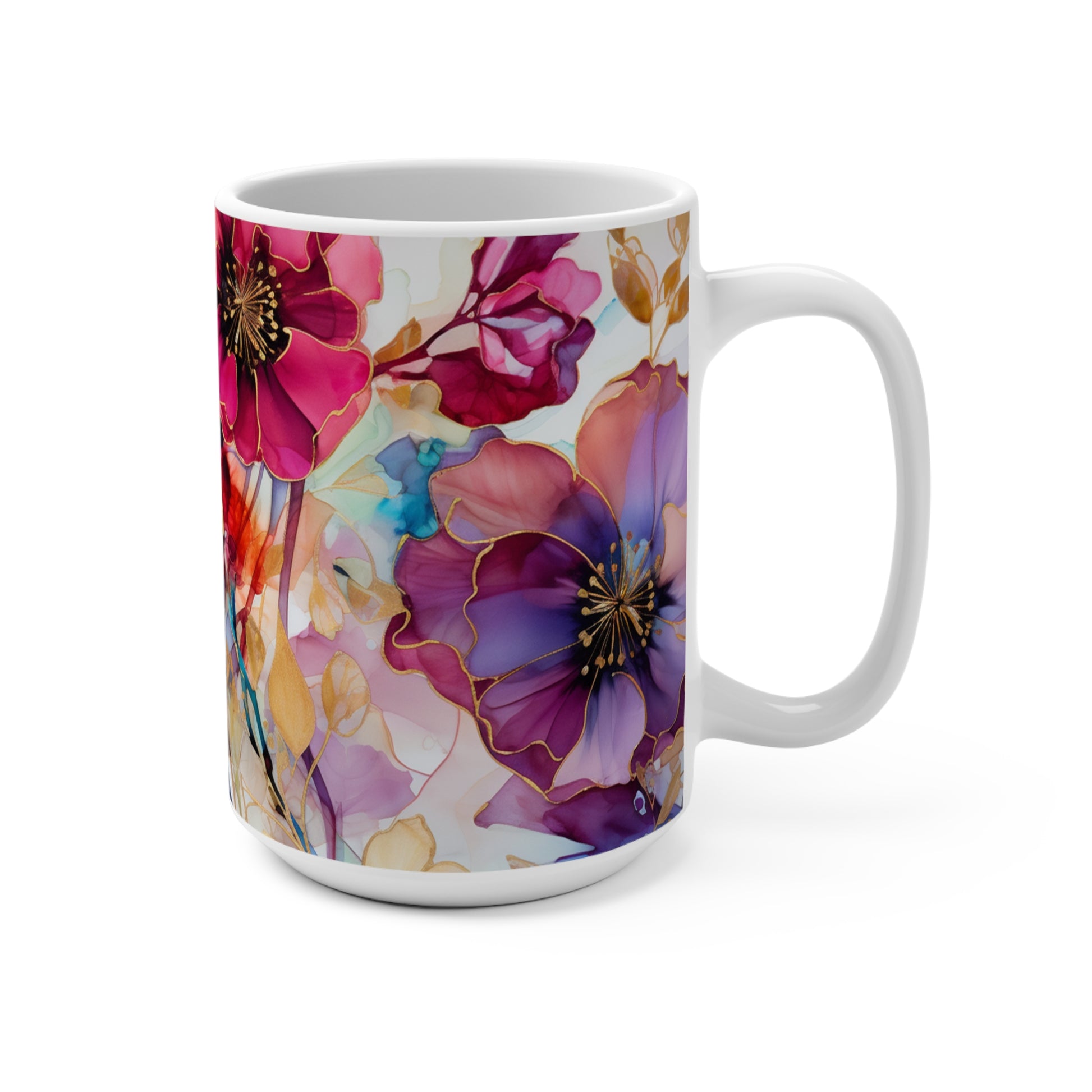 Colorful Watercolor Wildflowers Art Mug