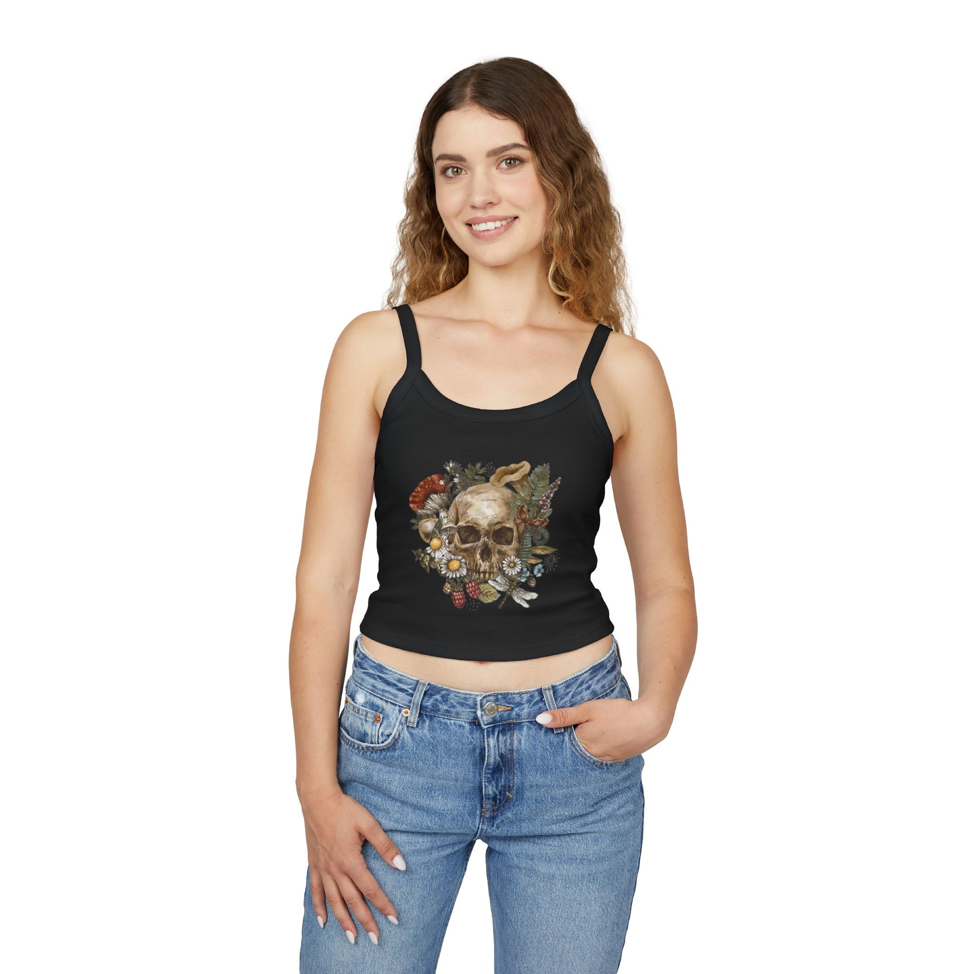 Crop Top Skull, Wildflowers, Mushrooms