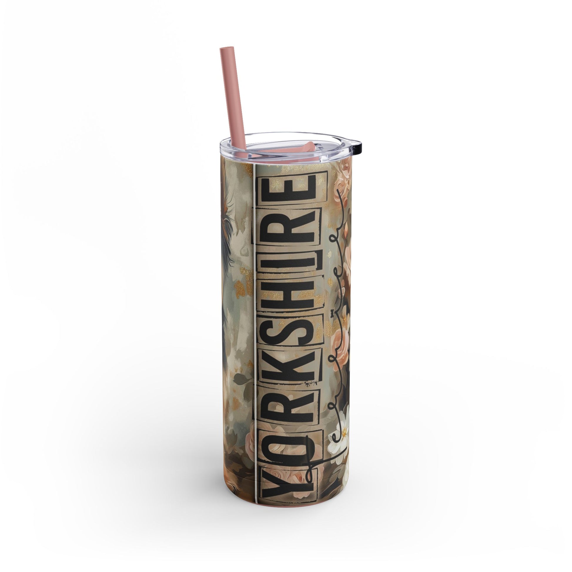 Yorkie Love Skinny Tumbler, 20oz