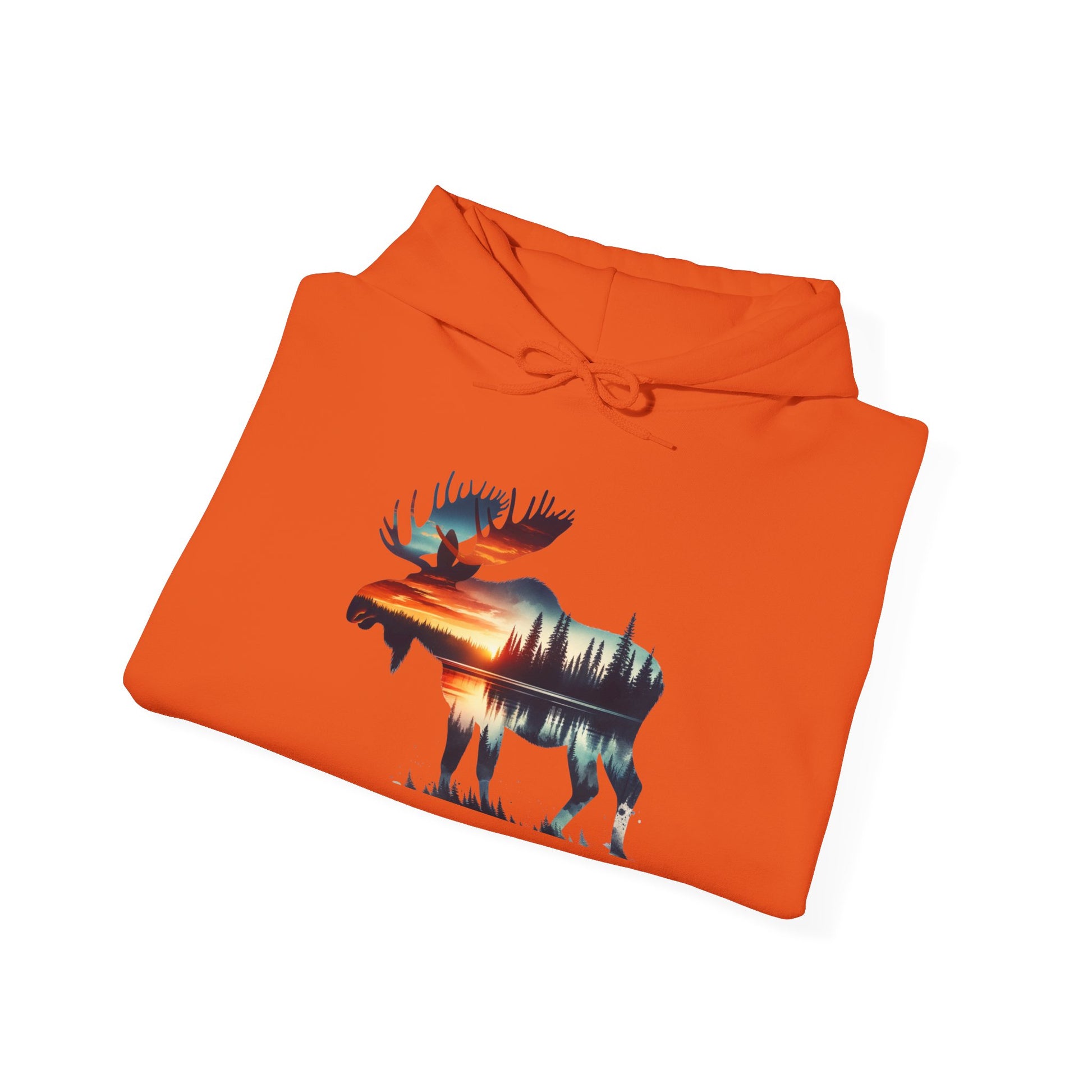 Sunset Wilderness Moose Hoodie – Nature’s Silhouette Adventure Wear