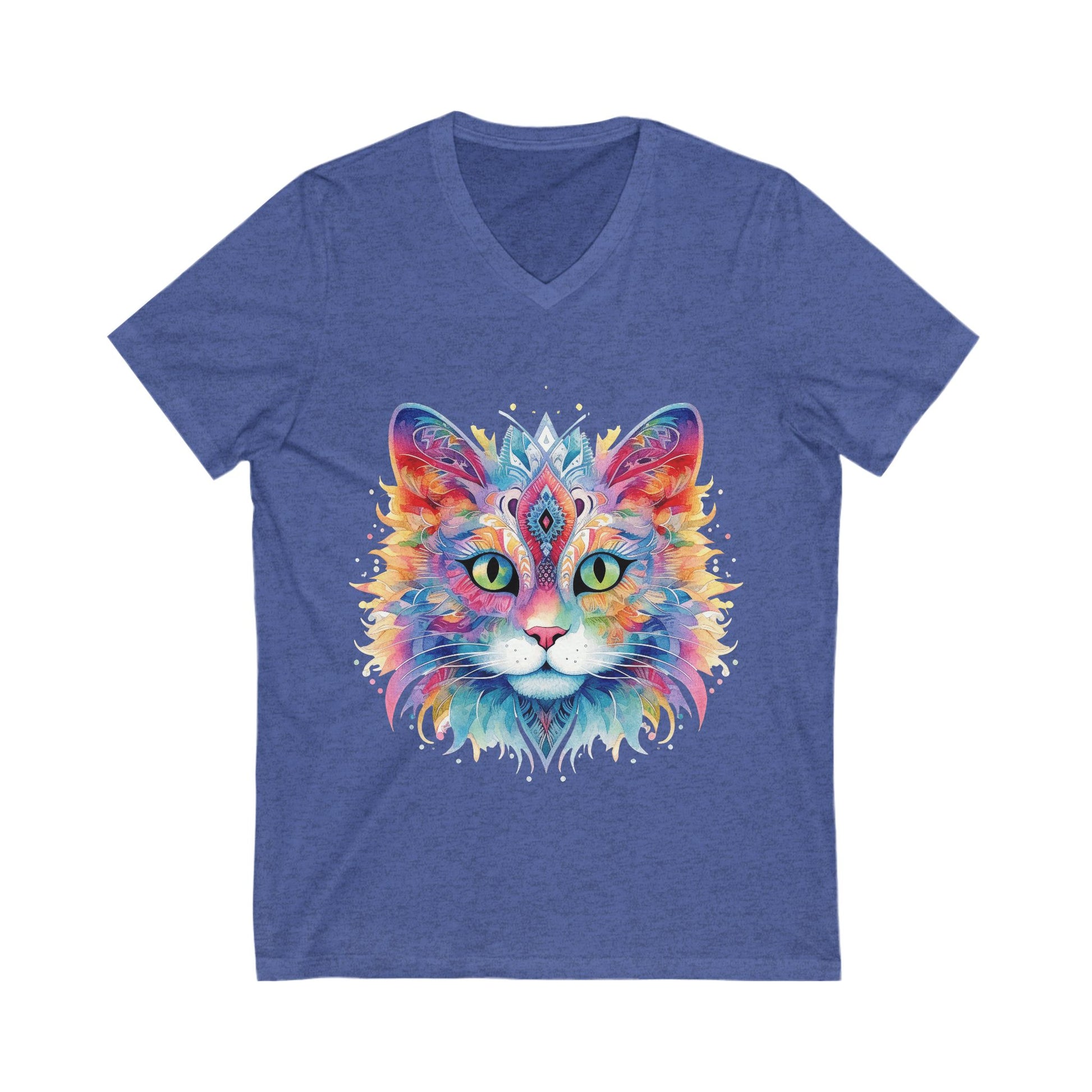 Colorful Mandala Cat V Neck