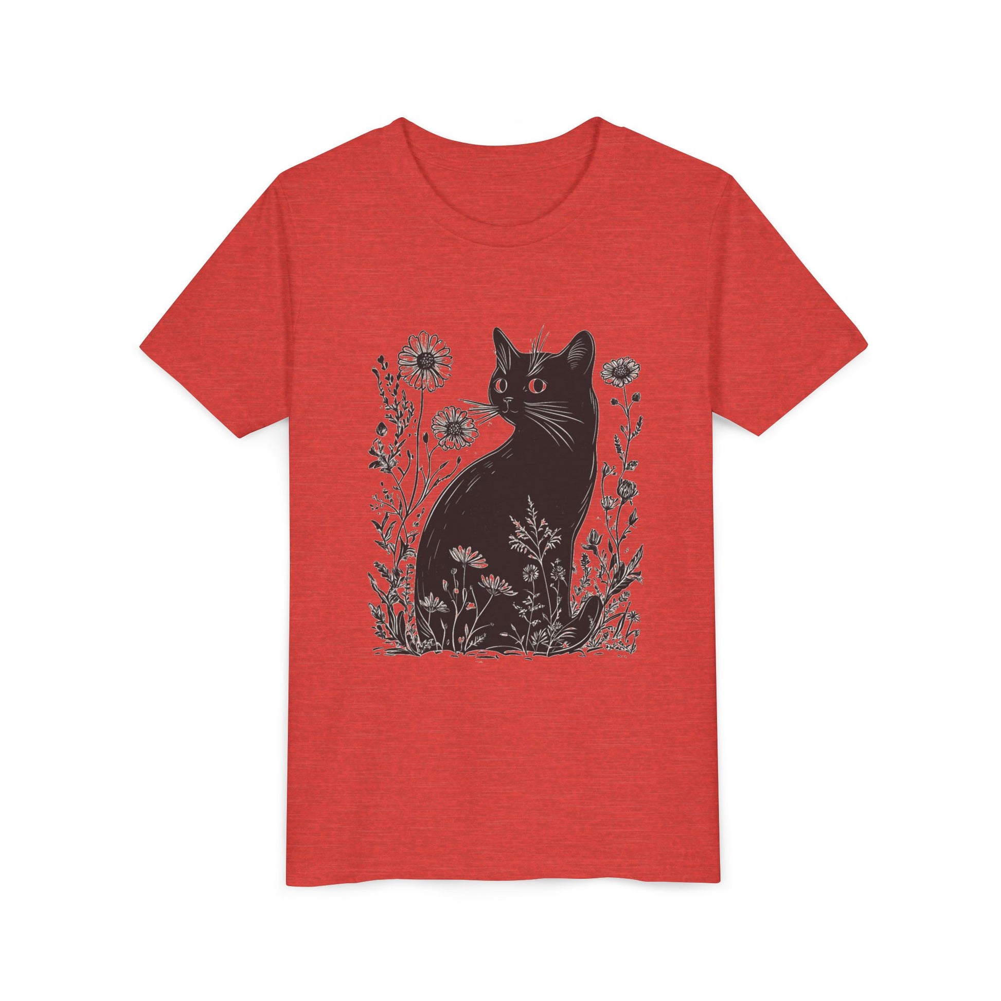 Black Cat Youth Tee, Cute Cat Graphic Shirt