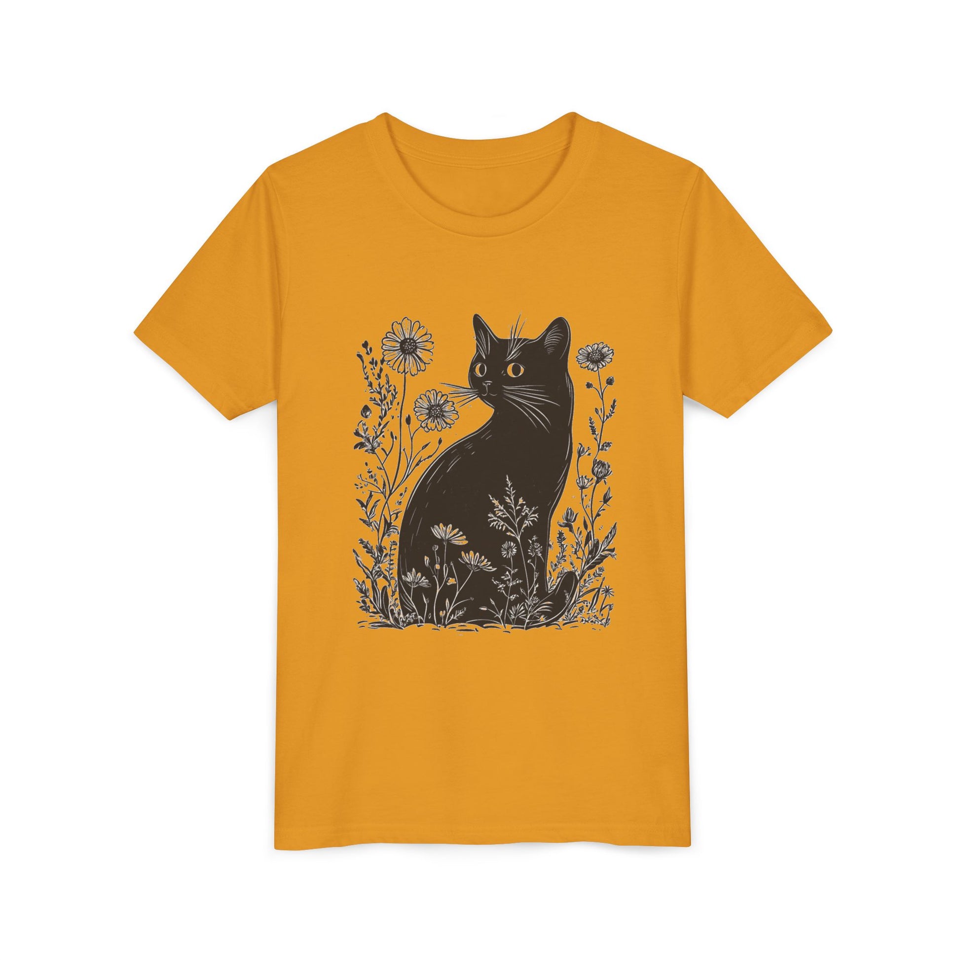 Black Cat Youth Tee, Cute Cat Graphic Shirt