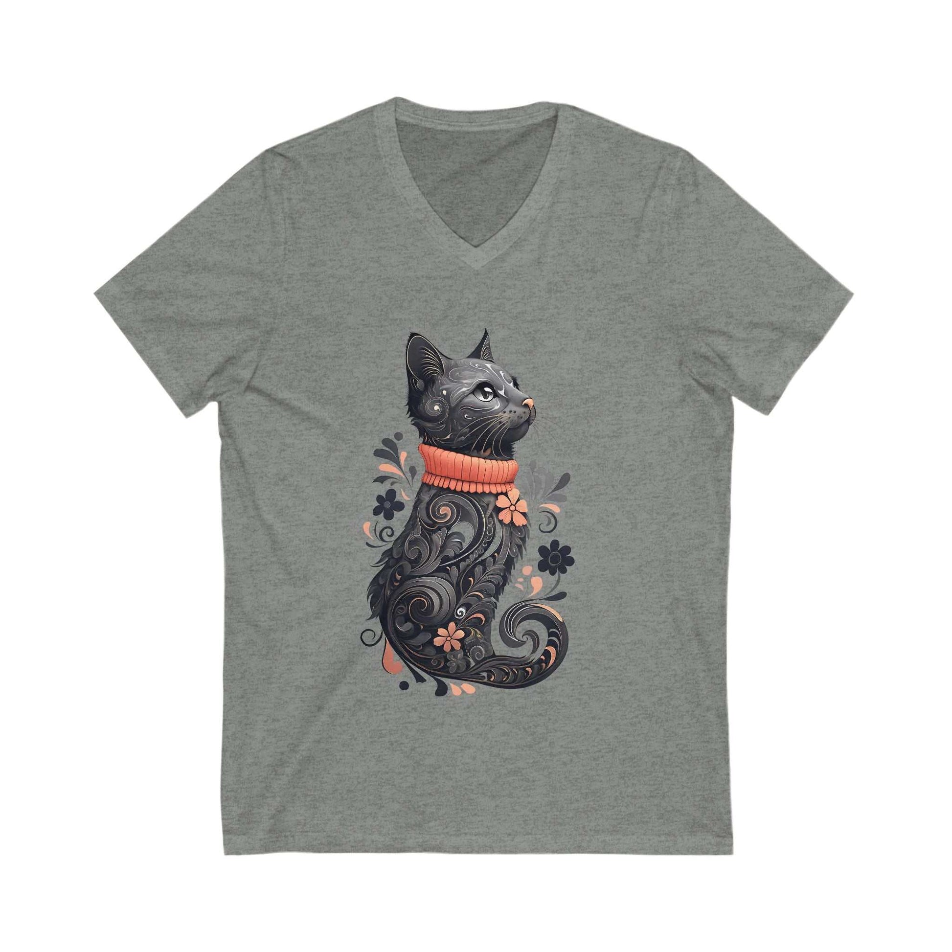 Black Cat V-Neck