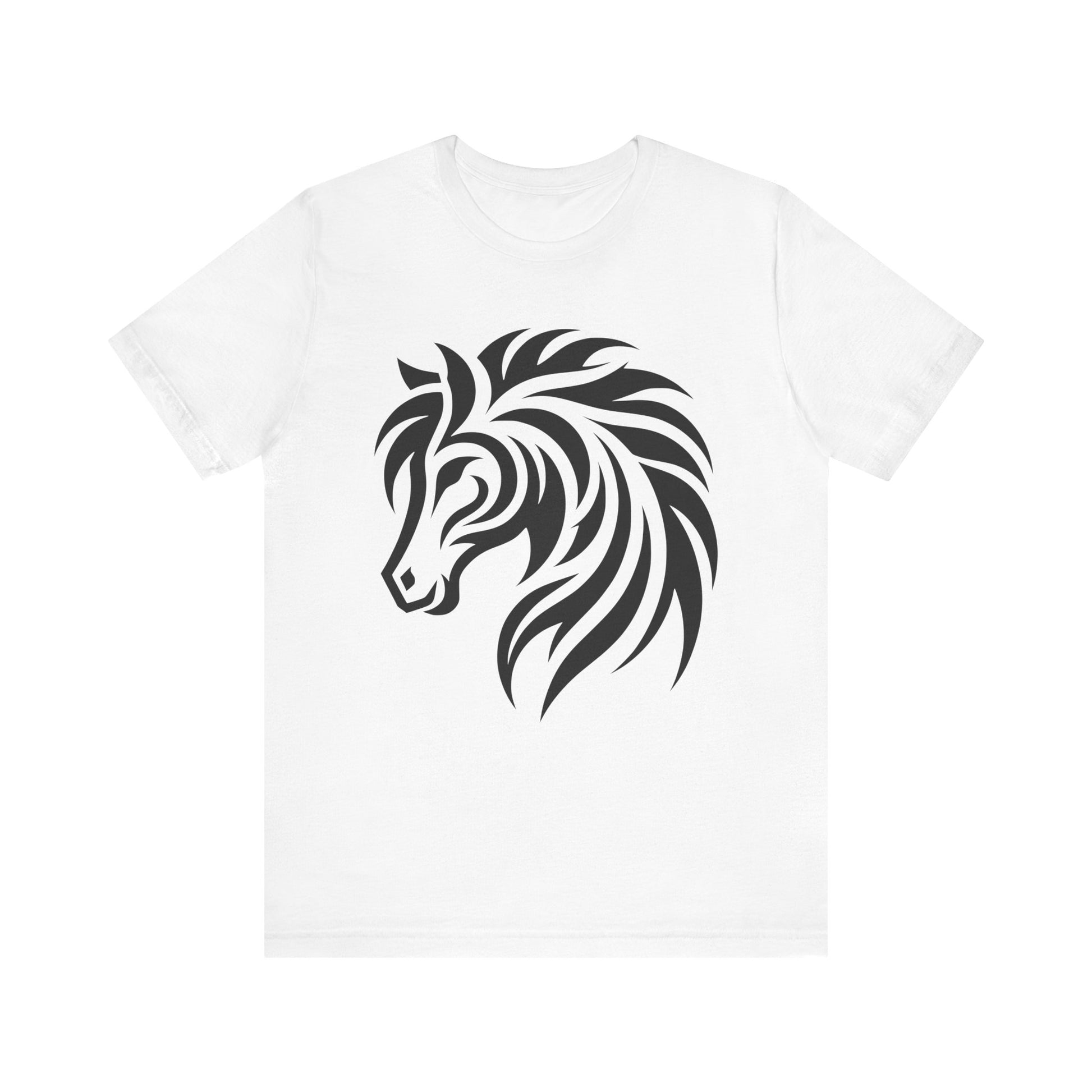 Tribal Horse Graphic Tee – Bold Mustang Silhouette on Hot Pink T-Shirt