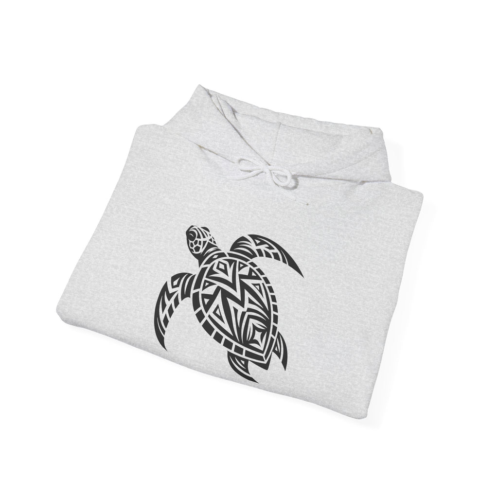 Tribal Sea Turtle Hoodie – Bold Island Spirit on White Pullover
