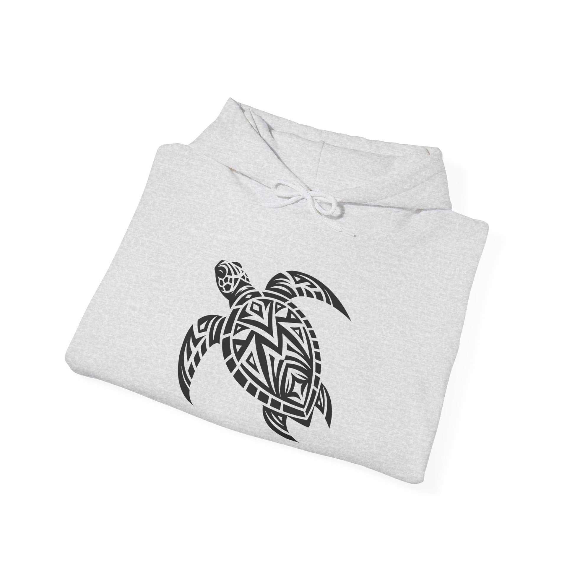 Tribal Sea Turtle Hoodie – Bold Island Spirit on White Pullover