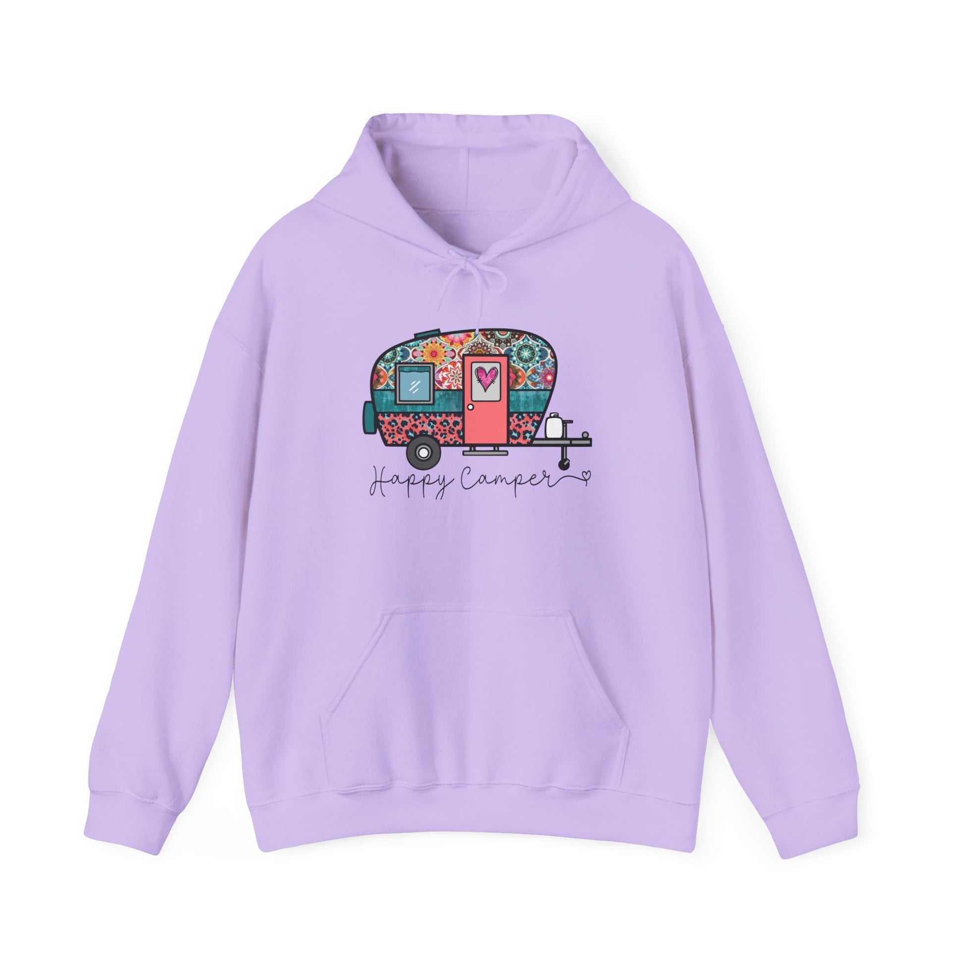 Happy Camper Hoodie – Colorful Vibes for Outdoor Lovers