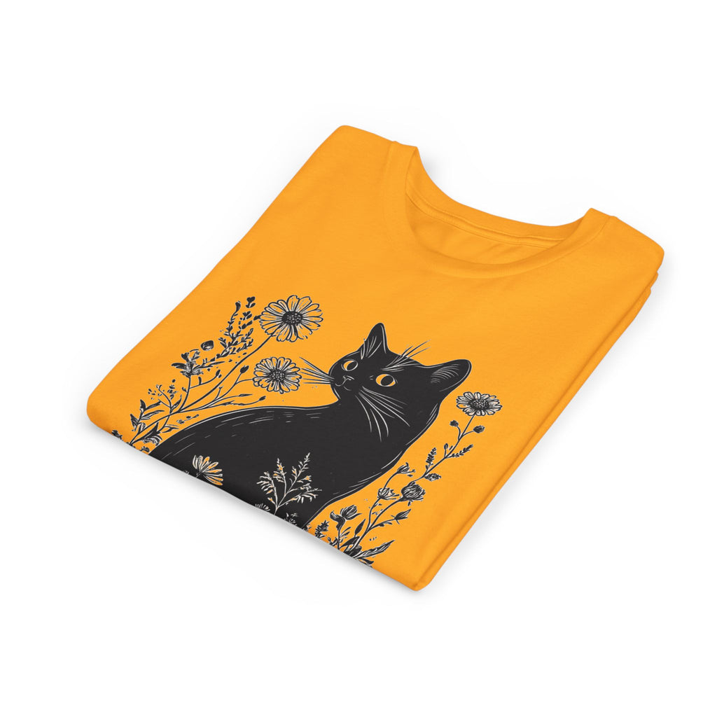 Black Cat Youth Tee, Cute Cat Graphic Shirt