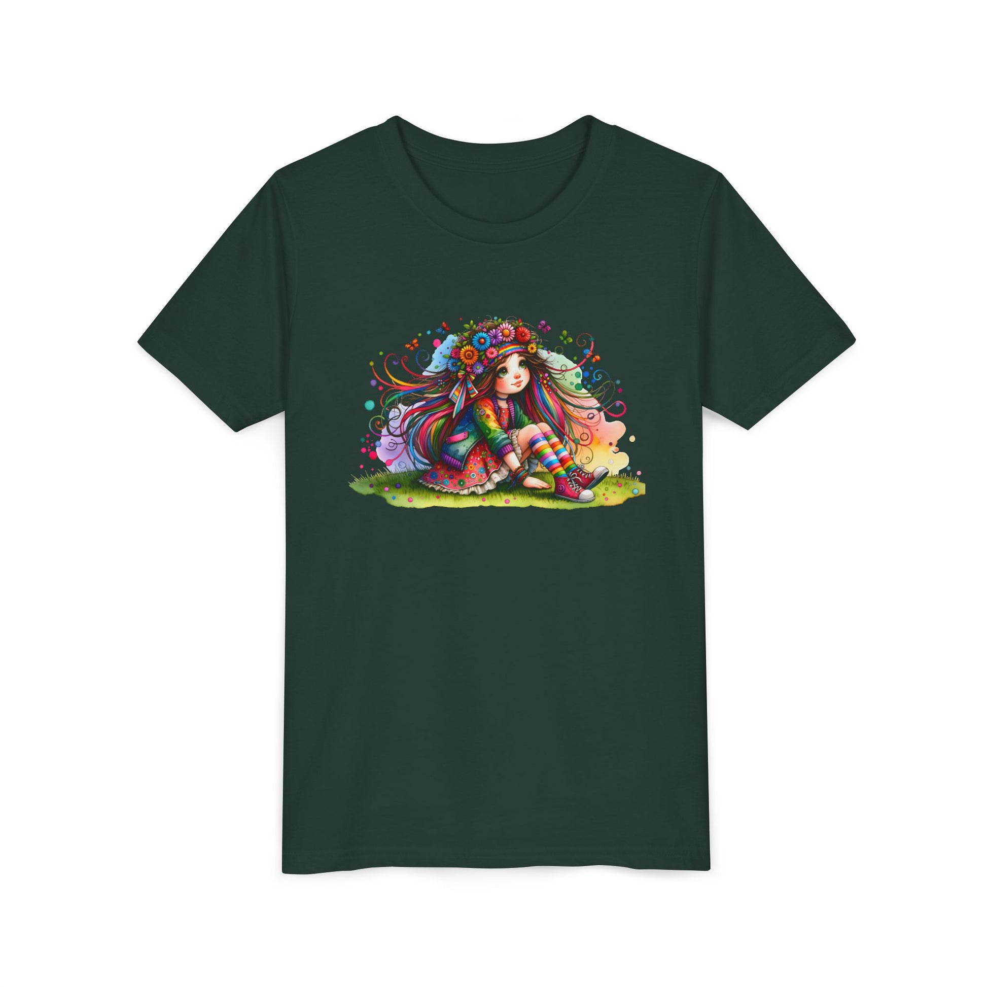 Whimsical Floral Girl Youth Tee