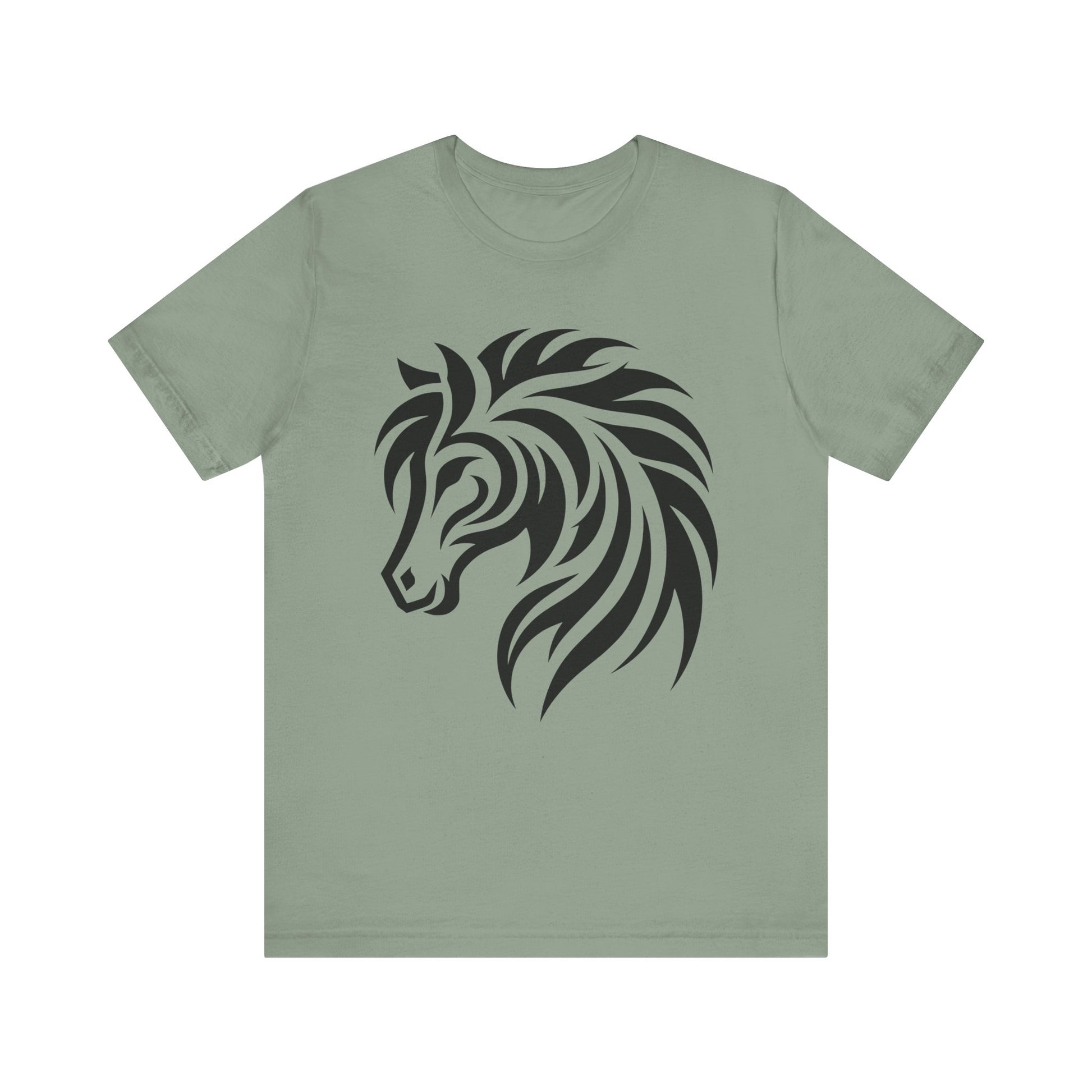 Tribal Horse Graphic Tee – Bold Mustang Silhouette on Hot Pink T-Shirt