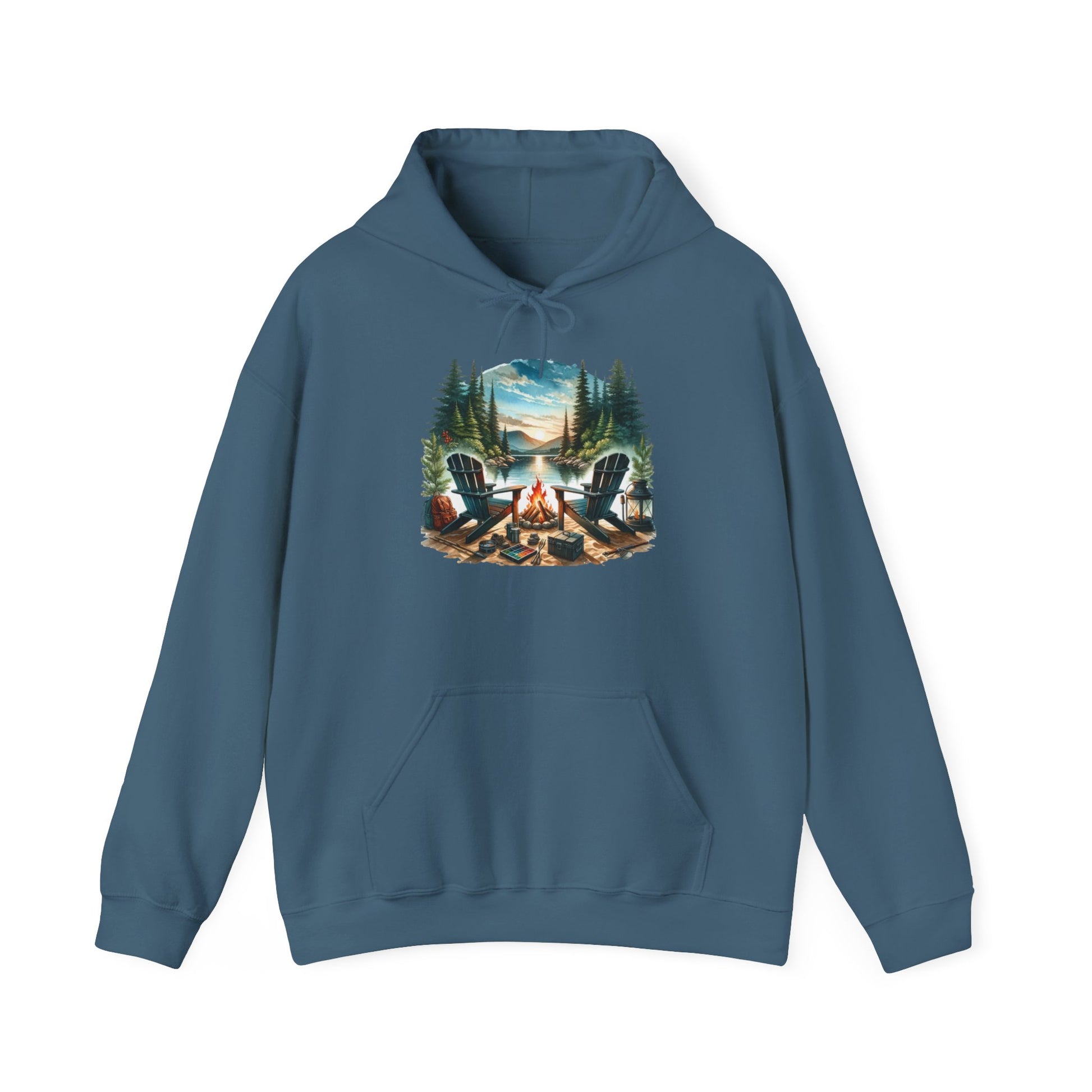 Lakeside Campfire Escape Hoodie – Cozy Outdoor Adventure Vibes