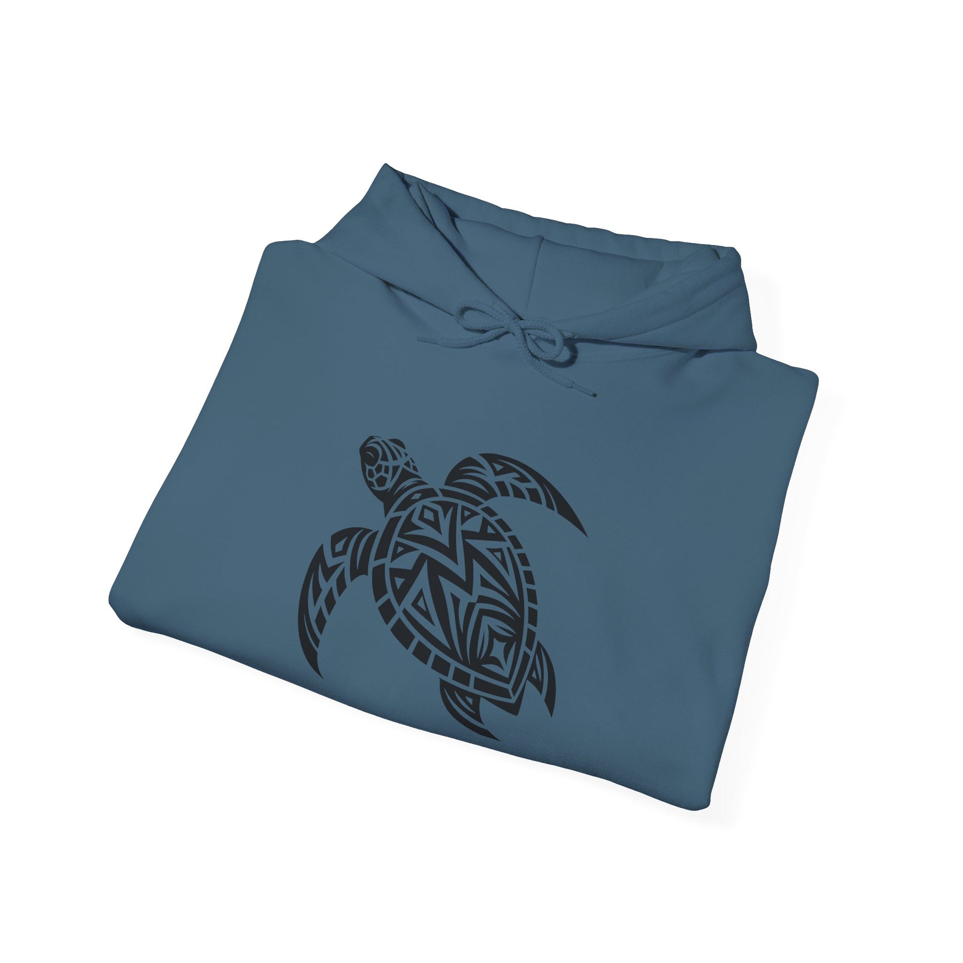 Tribal Sea Turtle Hoodie – Bold Island Spirit on White Pullover