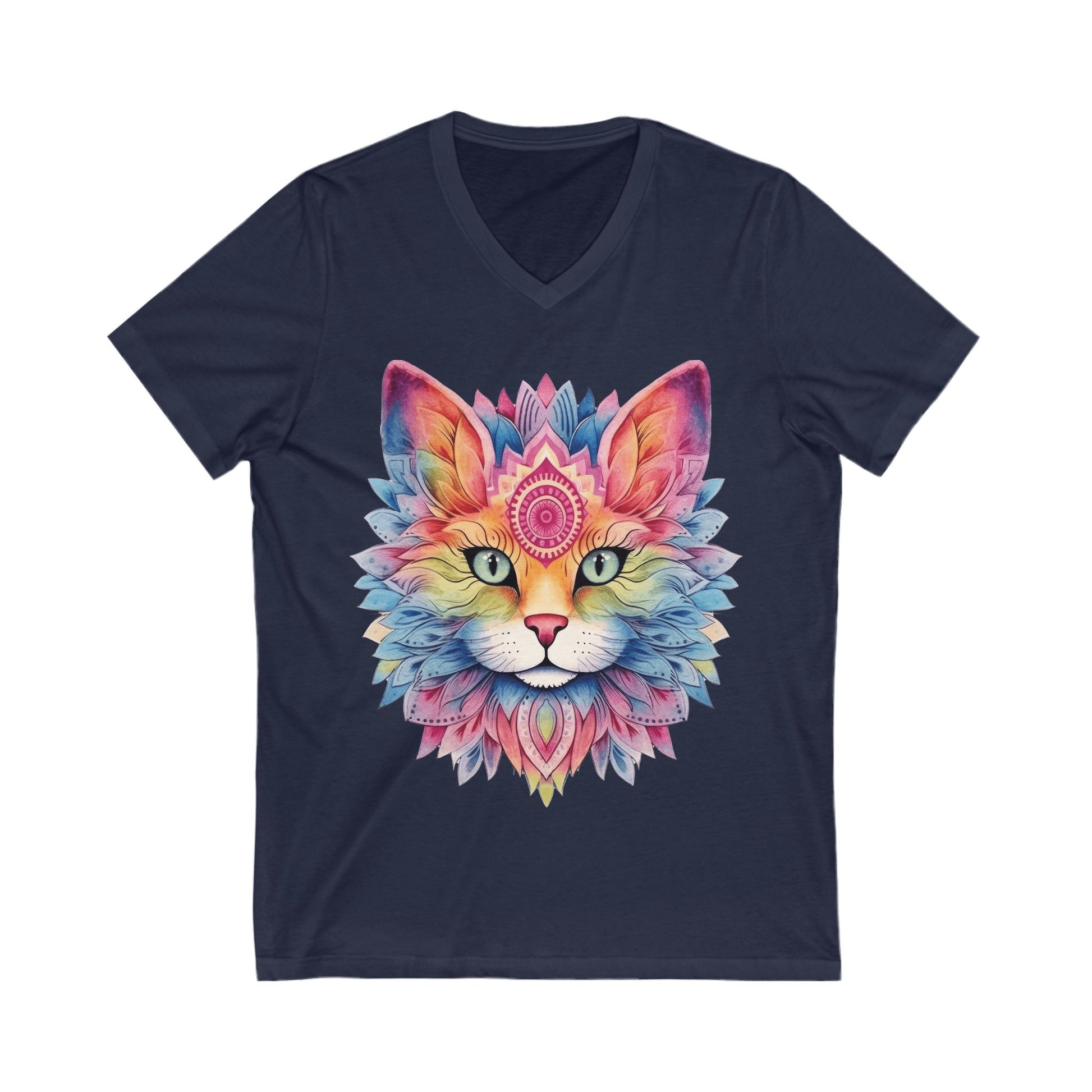 Colorful Cat V-Neck