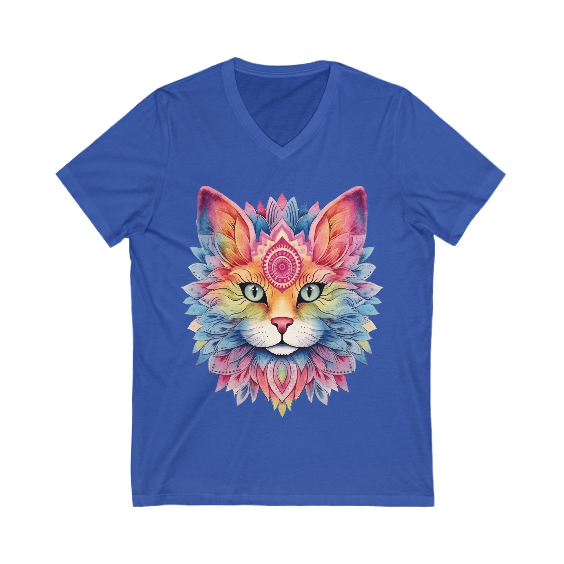 Colorful Cat V-Neck
