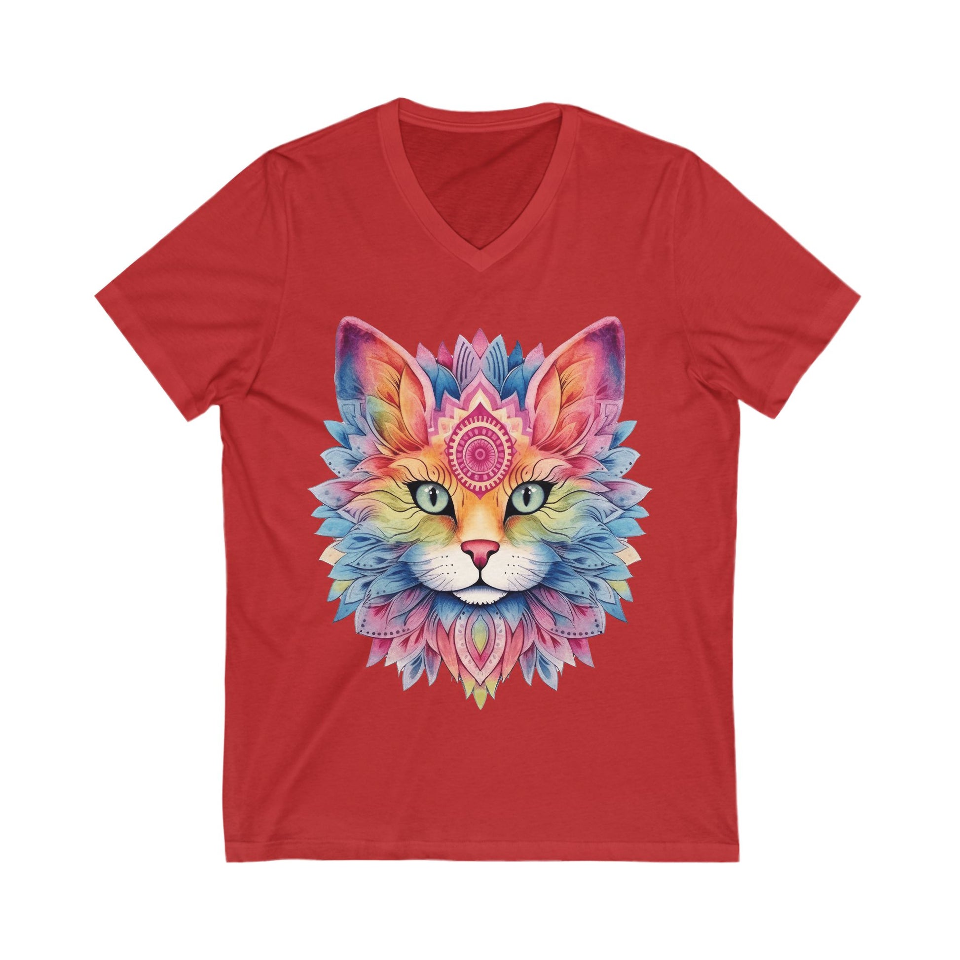 Colorful Cat V-Neck