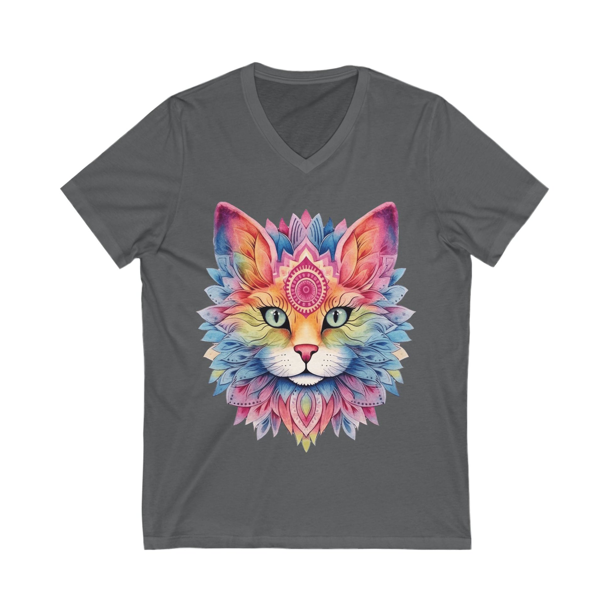 Colorful Cat V-Neck