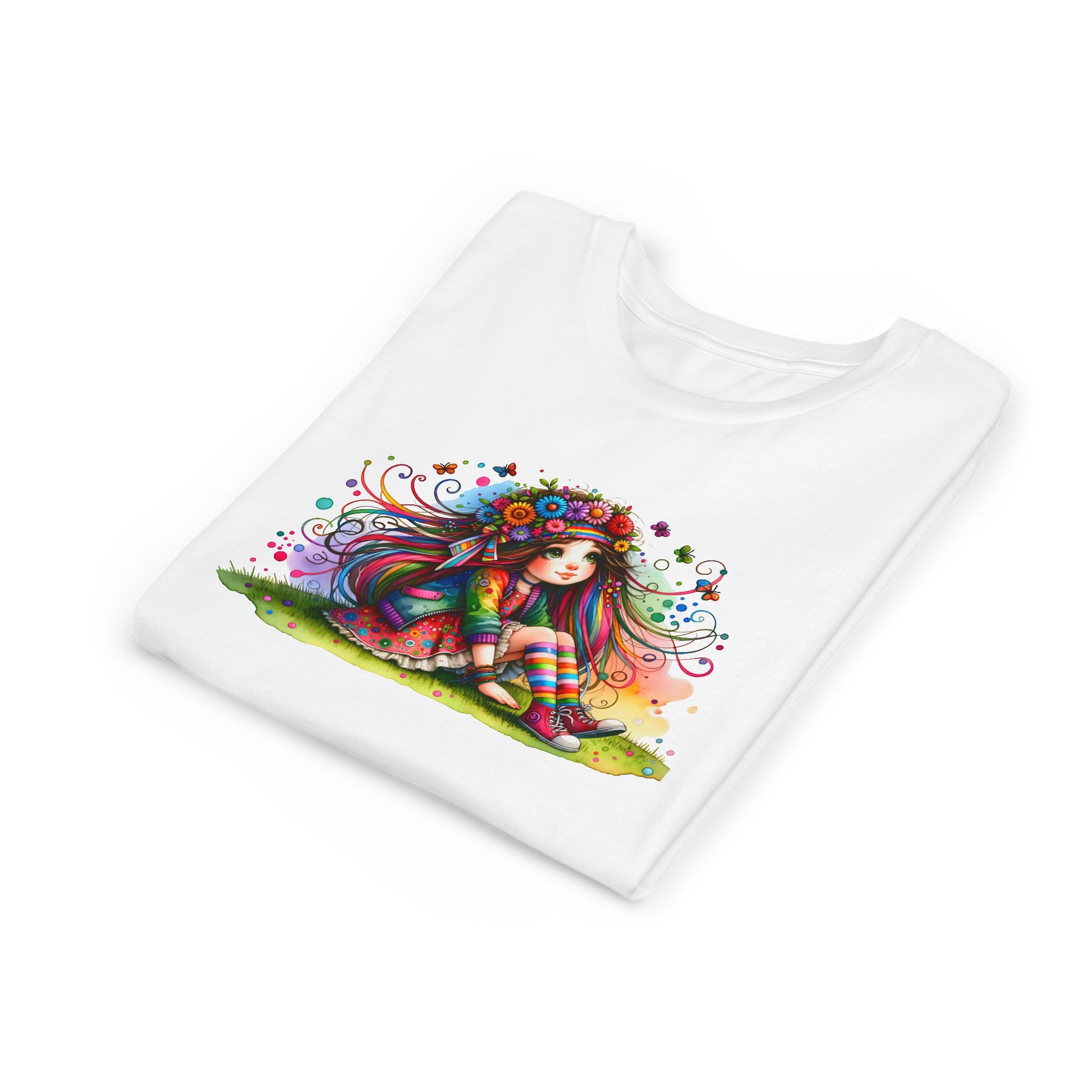 Whimsical Floral Girl Youth Tee
