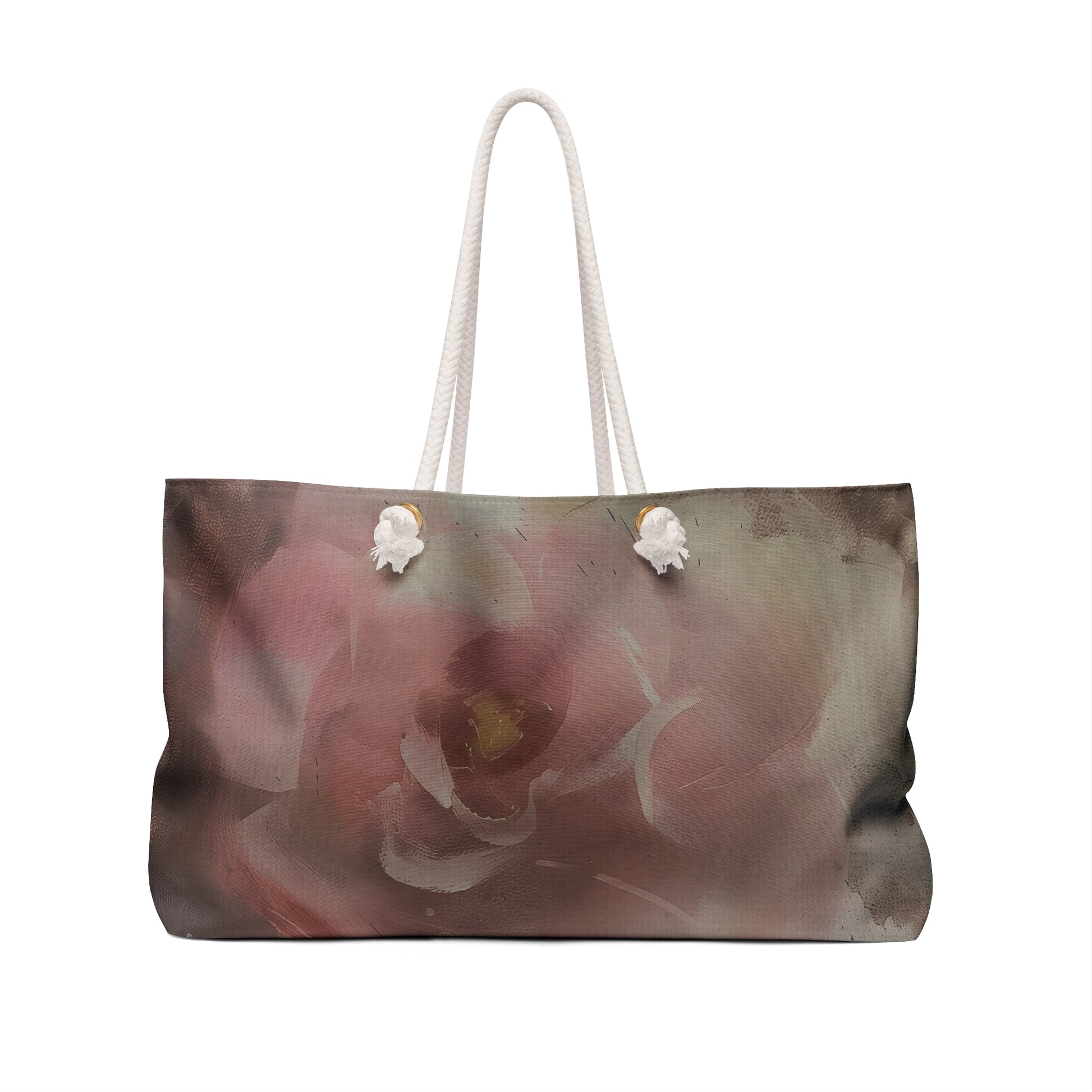 Vintage Rose Weekender Bag – Romantic Painterly Floral Tote for Chic Travel and Everyday Style