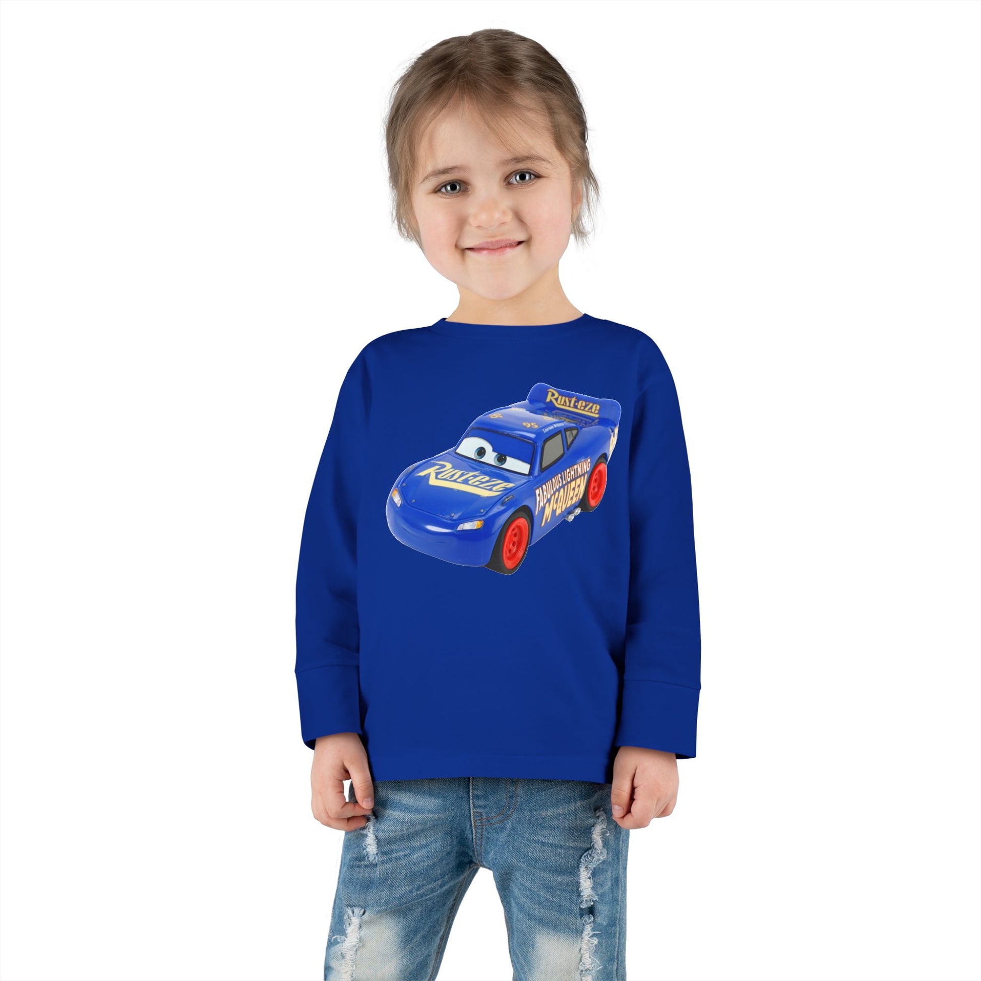 Toddler Long Sleeve Tee with Race Car Design