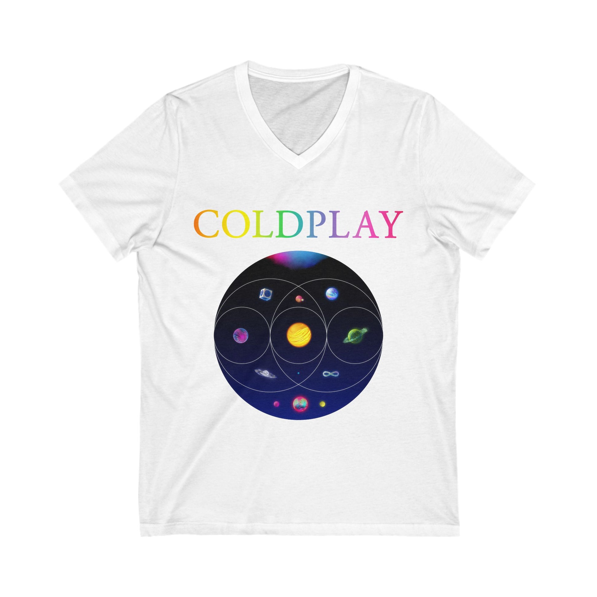 Coldplay V-Neck Graphic Tee, Music Lover Gift