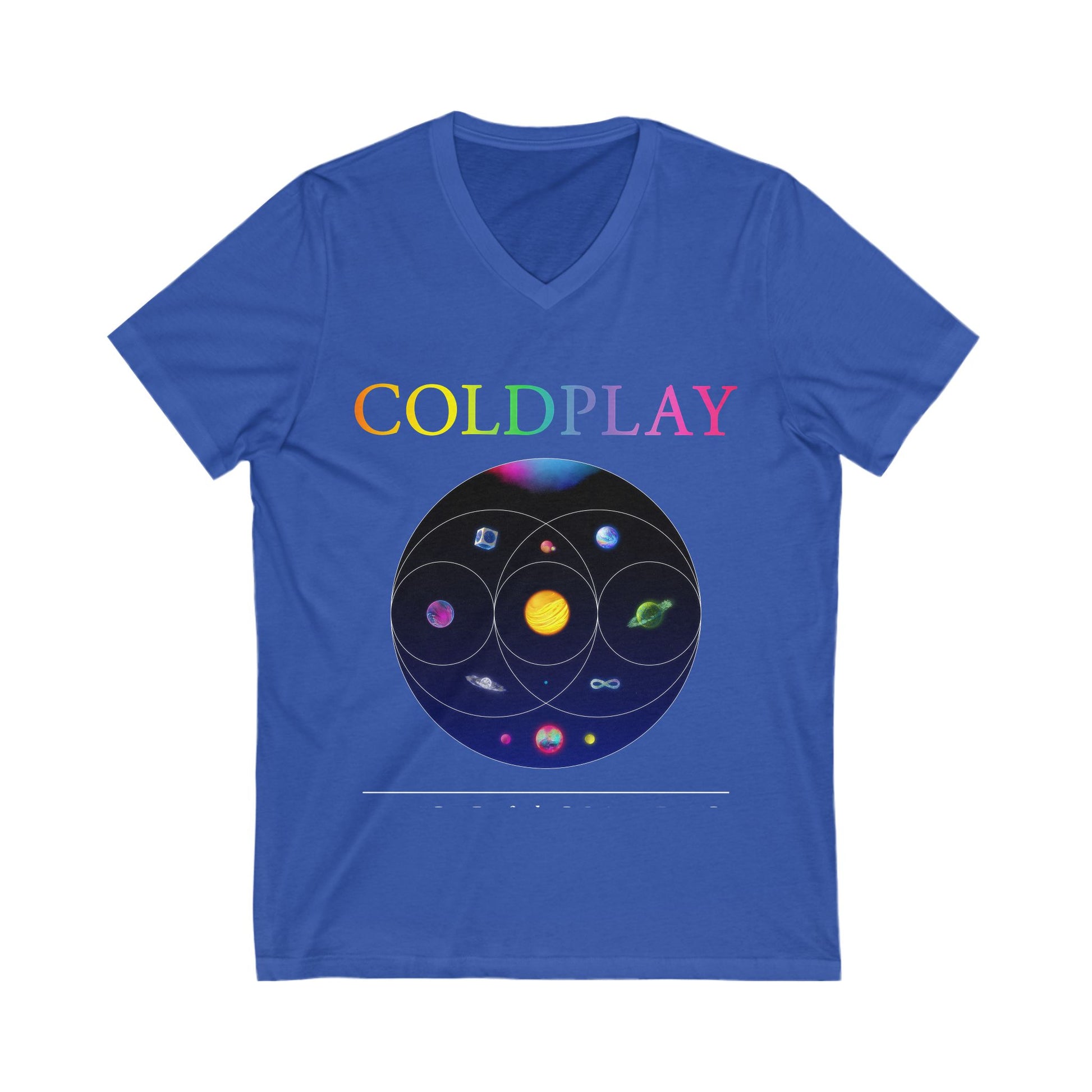 Coldplay V-Neck Graphic Tee, Music Lover Gift