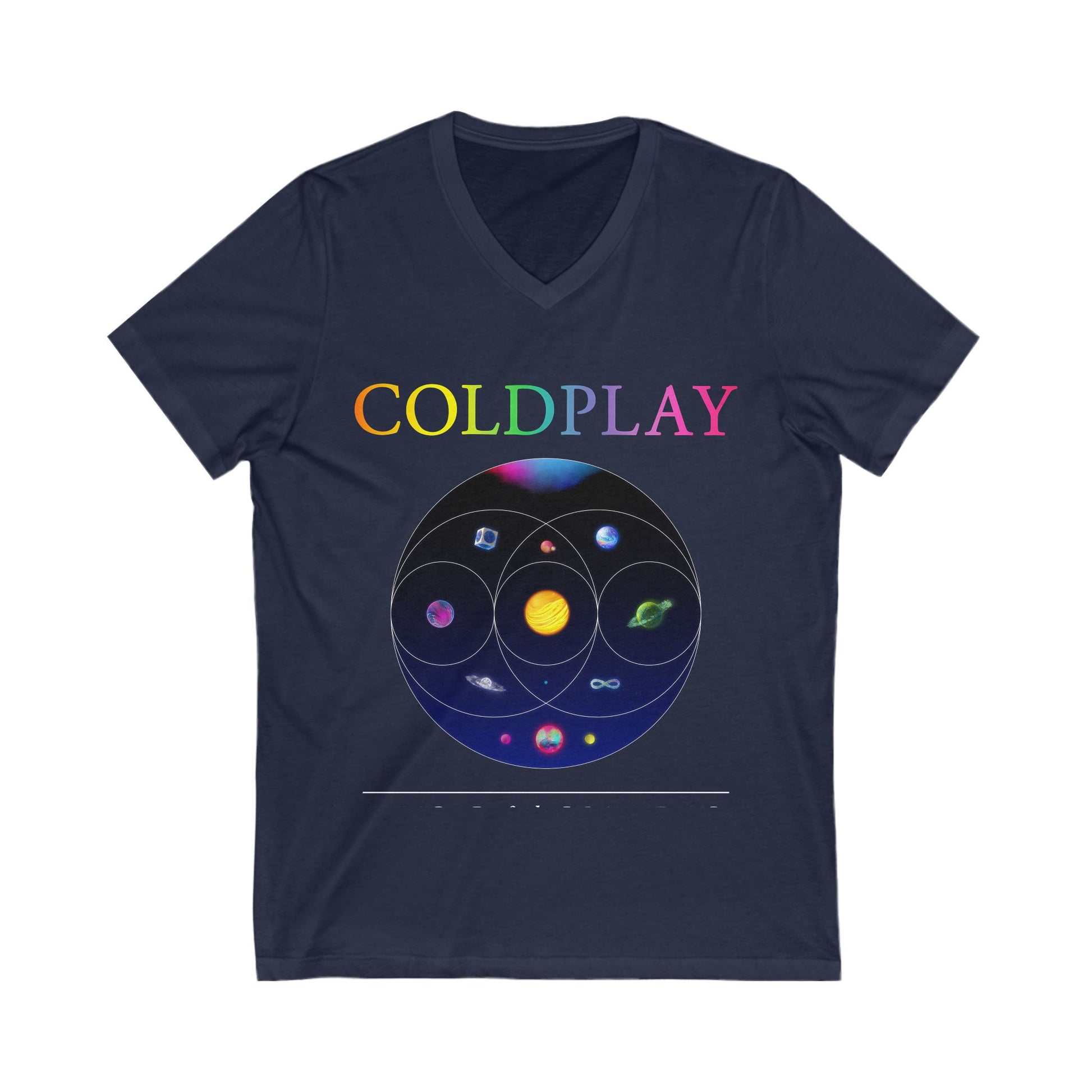 Coldplay V-Neck Graphic Tee, Music Lover Gift