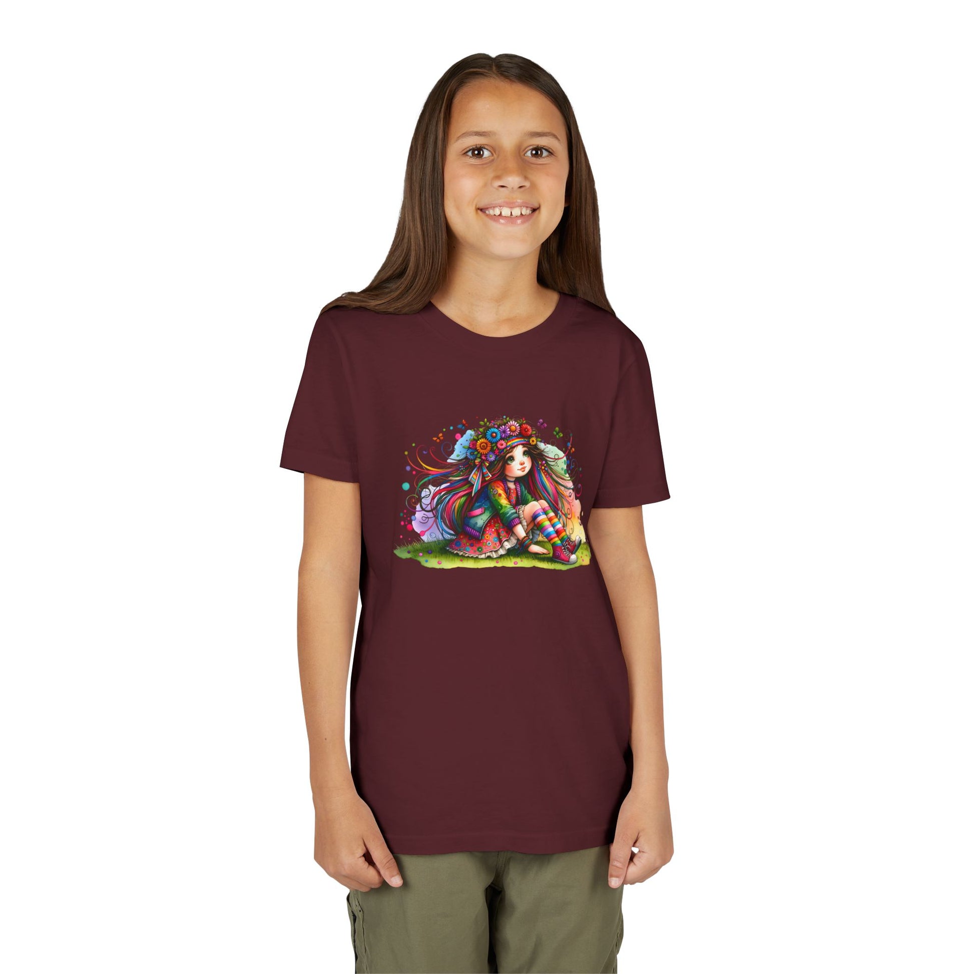 Whimsical Floral Girl Youth Tee